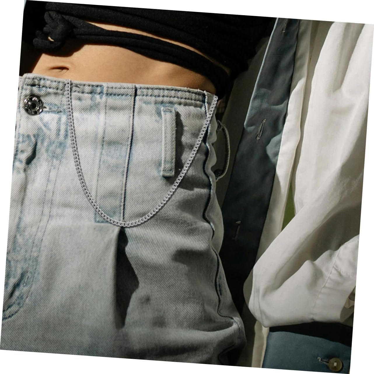 Jojofuny Men'S Wallet Chain Heavy Duty Pants Key Holder Lobster Clasp for Jeans and Belts Sturdy Pocket Chain Accessory image number 1