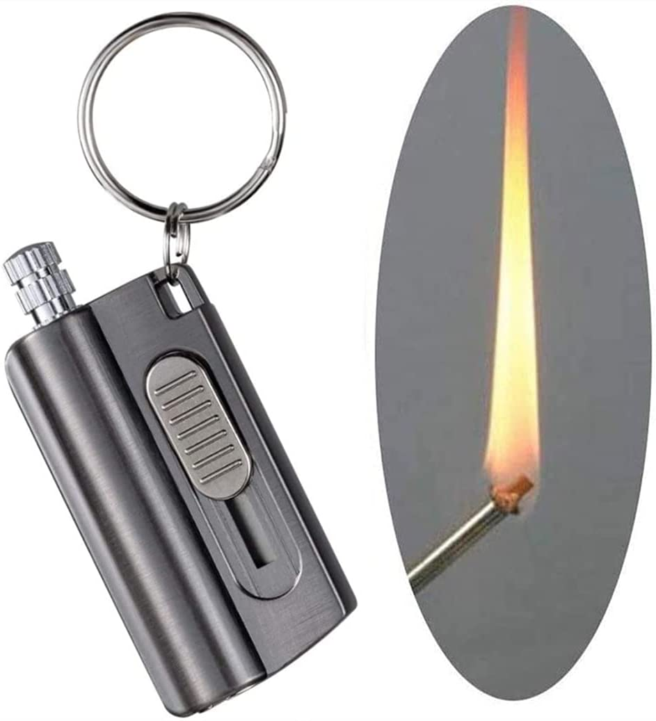 Permanent Match Lighter, Outdoor Portable Lighter Bottle Metal Keychain with Containing Cotton Core, Waterproof Match Bottle Opener Utility Knife EDC Emergency Matchstick Survival Flint Fire Starter image number 1
