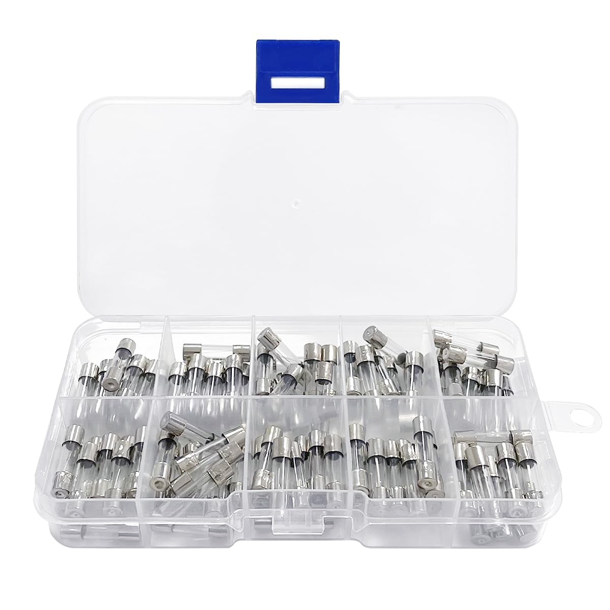 Glass Quick Fast Blow Fuse Kit, 100 PCS Fast Blow Glass Fuses Assortment Kit with a Storage Box (5X20Mm, 0.2A~20A) image number 3