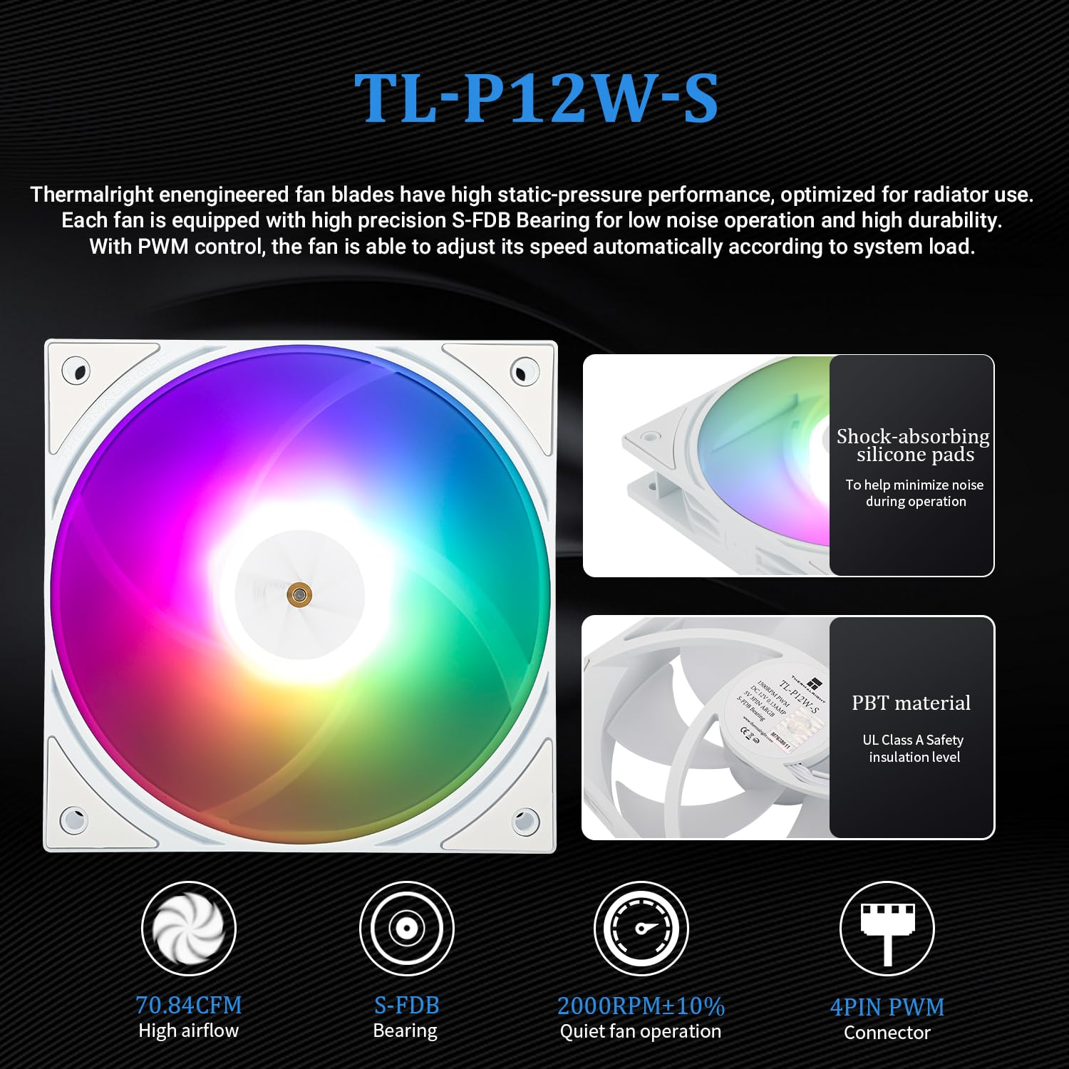 Thermalright FW PRO 360 ARGB White-360Mm AIO CPU Liquid Cooler,Ips LCD Screen with 320 * 320 Resolution,For Am4/Am5/Intel LGA1700/1851,&rsquo;2.73 Inch&rsquo;Magnet-Absorbent LCD Screen for Images image number 5