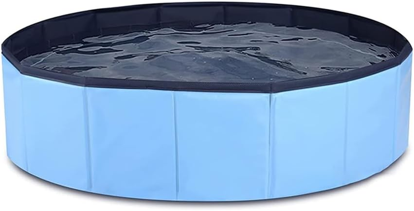 AIMALL Heavy-Duty PVC Pet Pool, Foldable Dog Bath Tub, Non-Slip Bottom, Durable Outdoor Swimming Pool for Pets, Available in Blue, Red, and White, 31.49In X 7.87In and 47.24In X 11.81In image number 1
