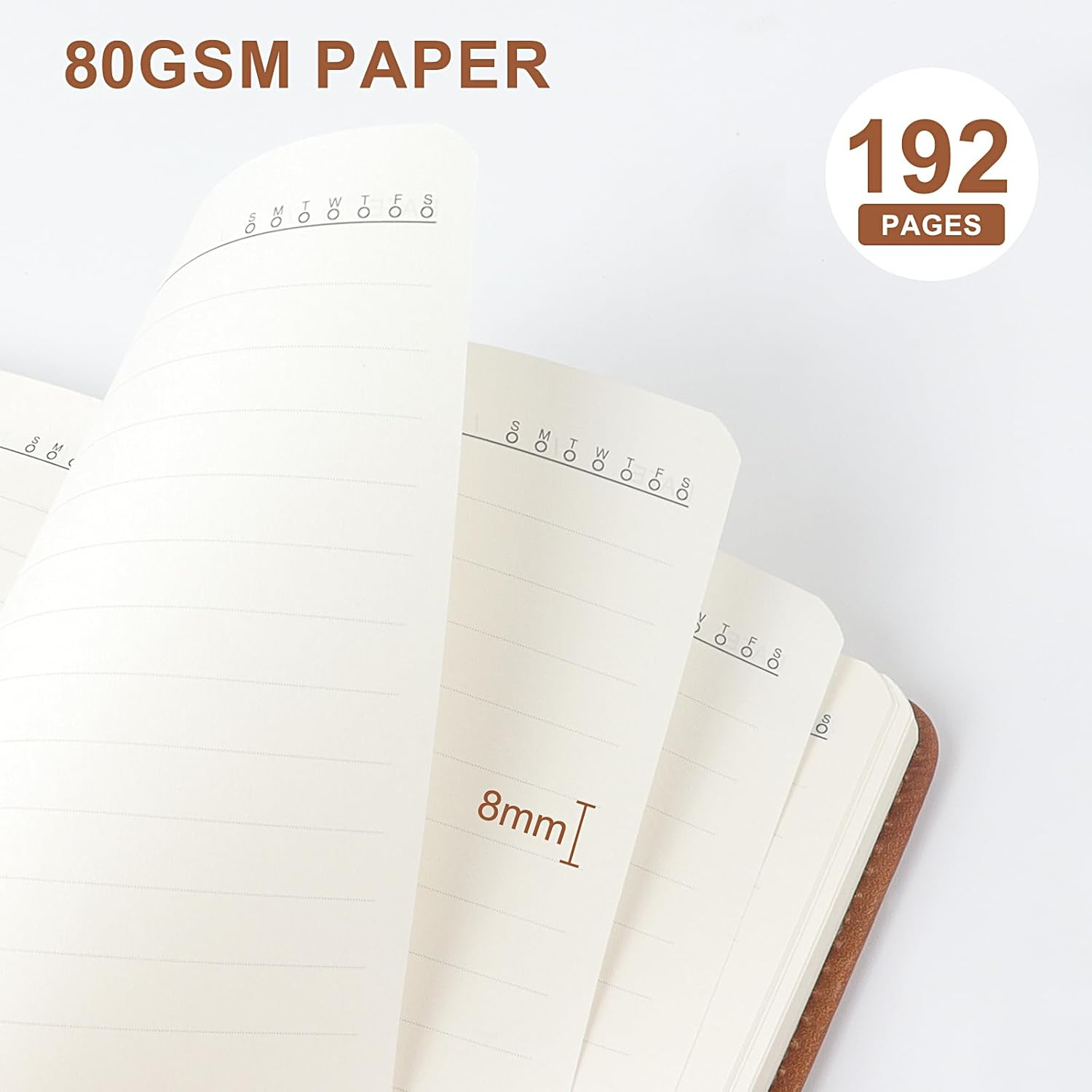 A6 Lined Hardcover Notebook, 192 Pages Journal Notebook with Elastic Band Closure and Ribbon Bookmark, Journals for Writing for Work, Business, Study(Dark Green) image number 4