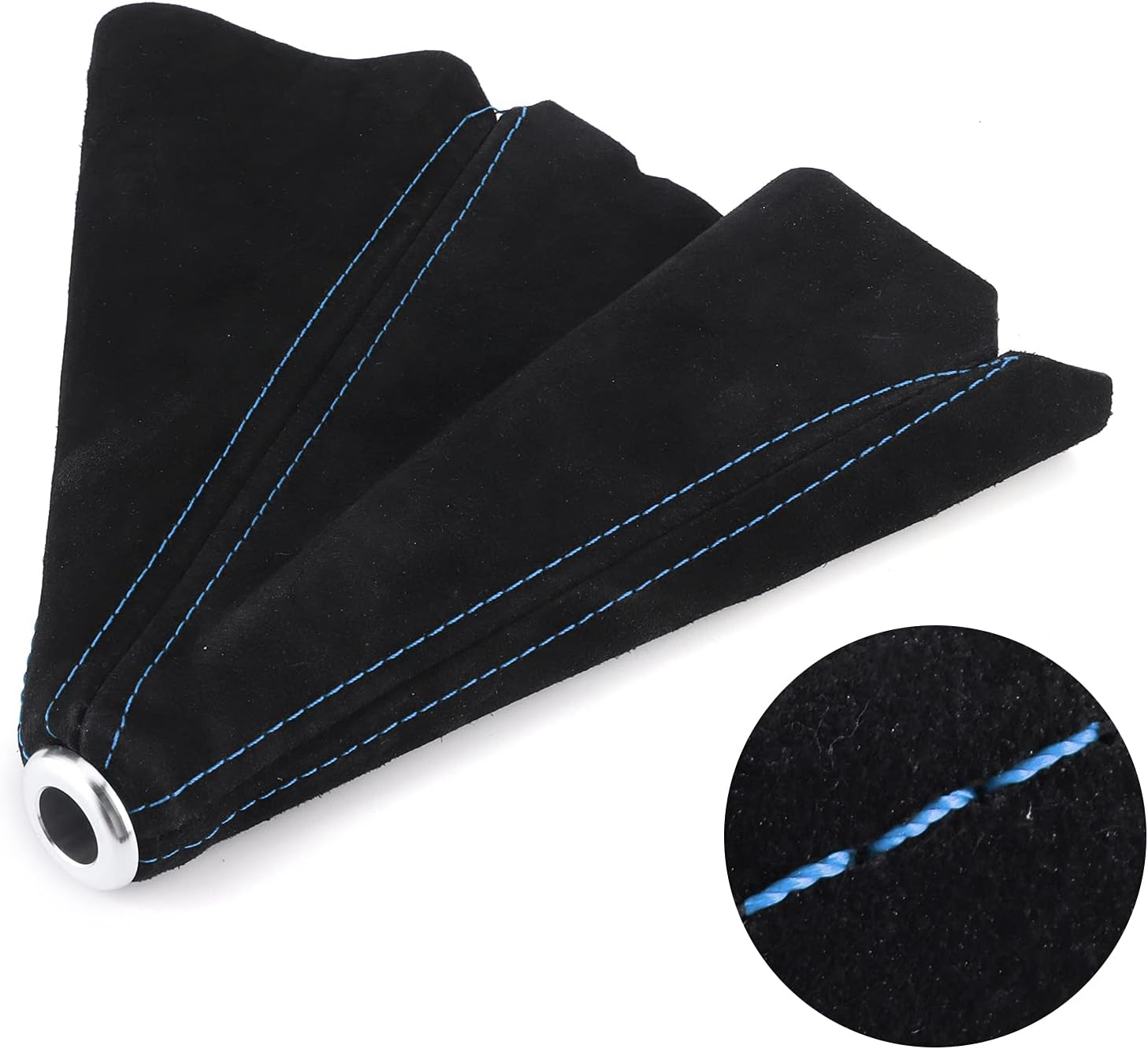 Car Boot Cover Shifter Lever Dust Cover Boot Gaiter Car Interior Suede Universal, Car Knob Dust Cover for Most Vehicles (C (Blue Line))