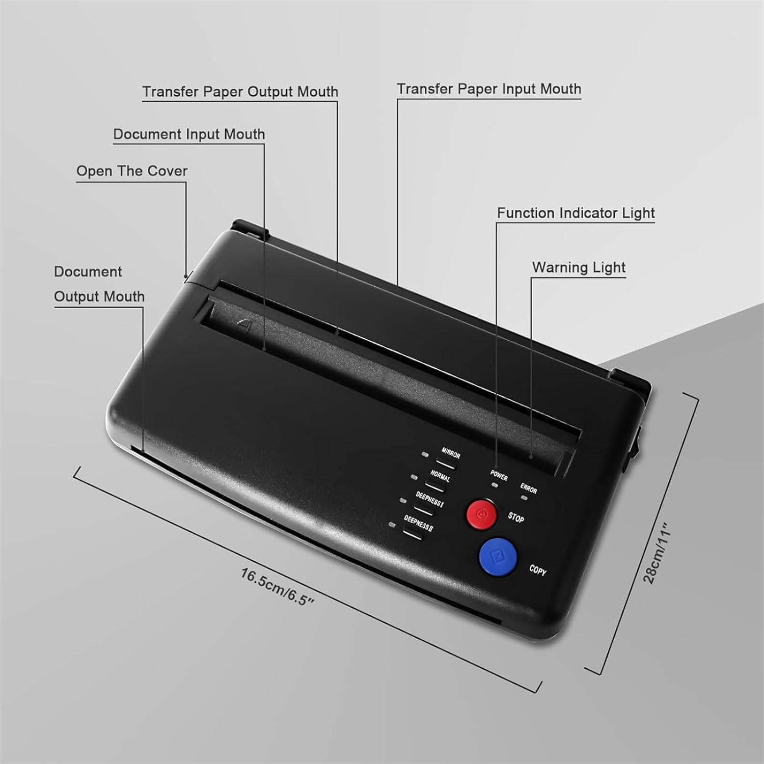 Tattoo Stencil Printer Tattoo Thermal Transfer Machine Tattoo Printer Tattoo Stencil Machine Thermal Template Printer Copier Tattoo Kit Tattoo Supplies with 20Pcs Transfer Paper image number 6
