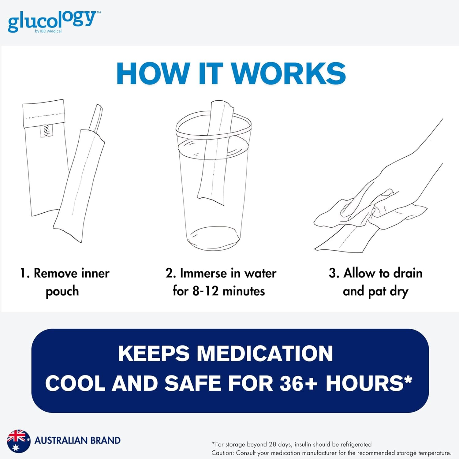 Glucology Insulin Cooling Pouch &ndash; Keeps Medication Cool for 36+ Hours, Stress-Free | Insulin Pen Cooler for Travel and Everyday Use | No Ice, No Batteries Required | 2 Pens Capacity | Black image number 3