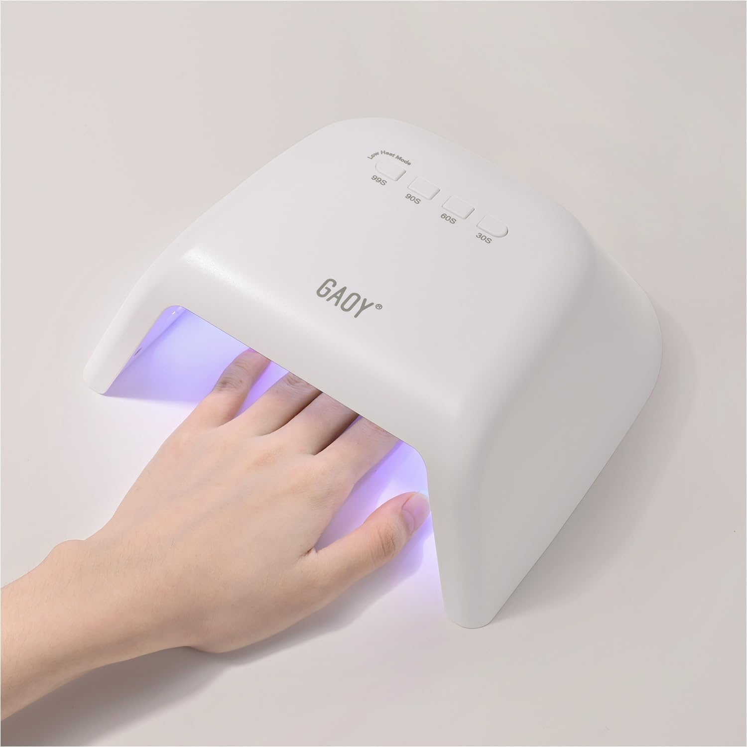 GAOY UV Nail Lamp, Fast Curing UV Light for Gel Nails with Automatic Infrared Sensor and 4 Timers, Professional Salon or Manicure Art at Home, White image number 4