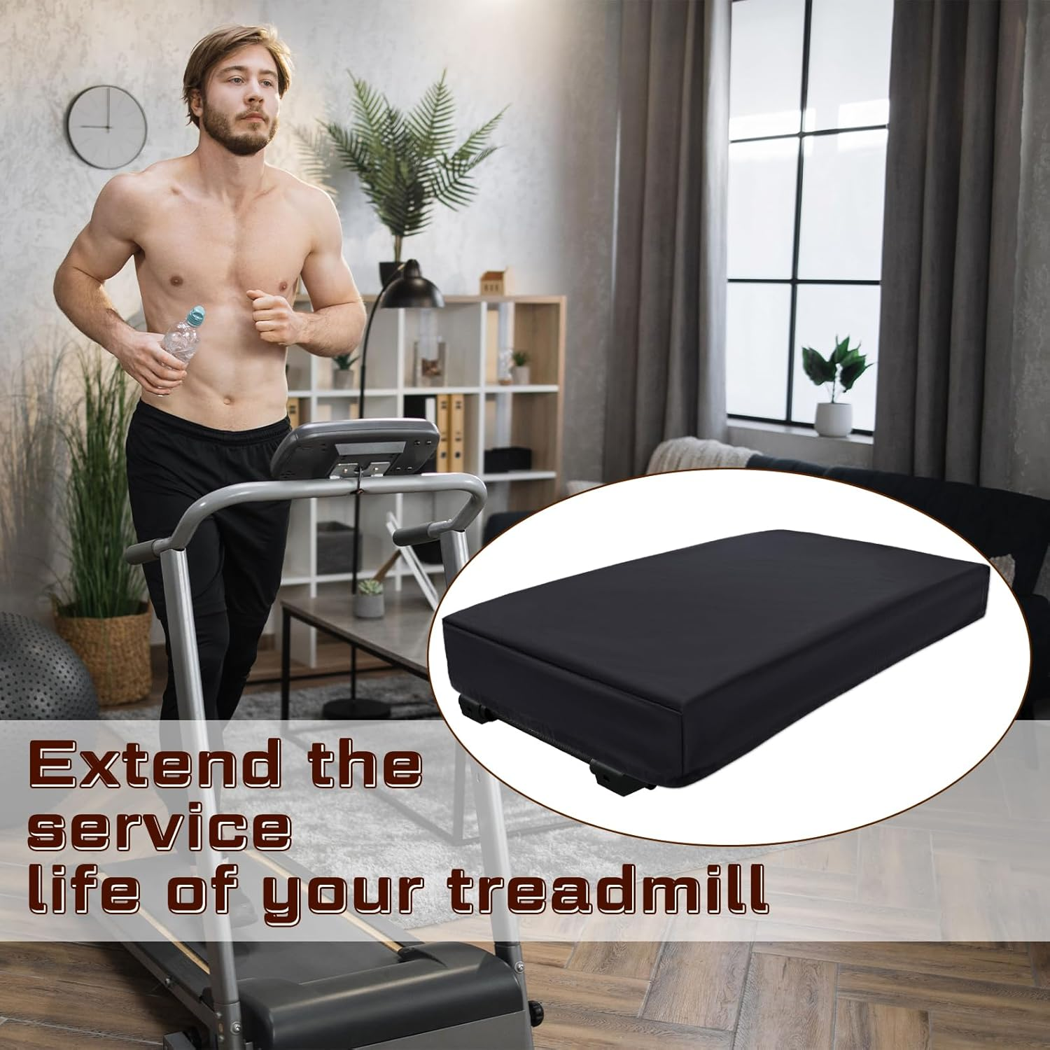 Windyun under Desk Treadmill Cover Dustproof Waterproof Walking Pad Cover Foldable Protective Cover for Home Walking Treadmill Indoor Office under Desk Running Machine, Black image number 5