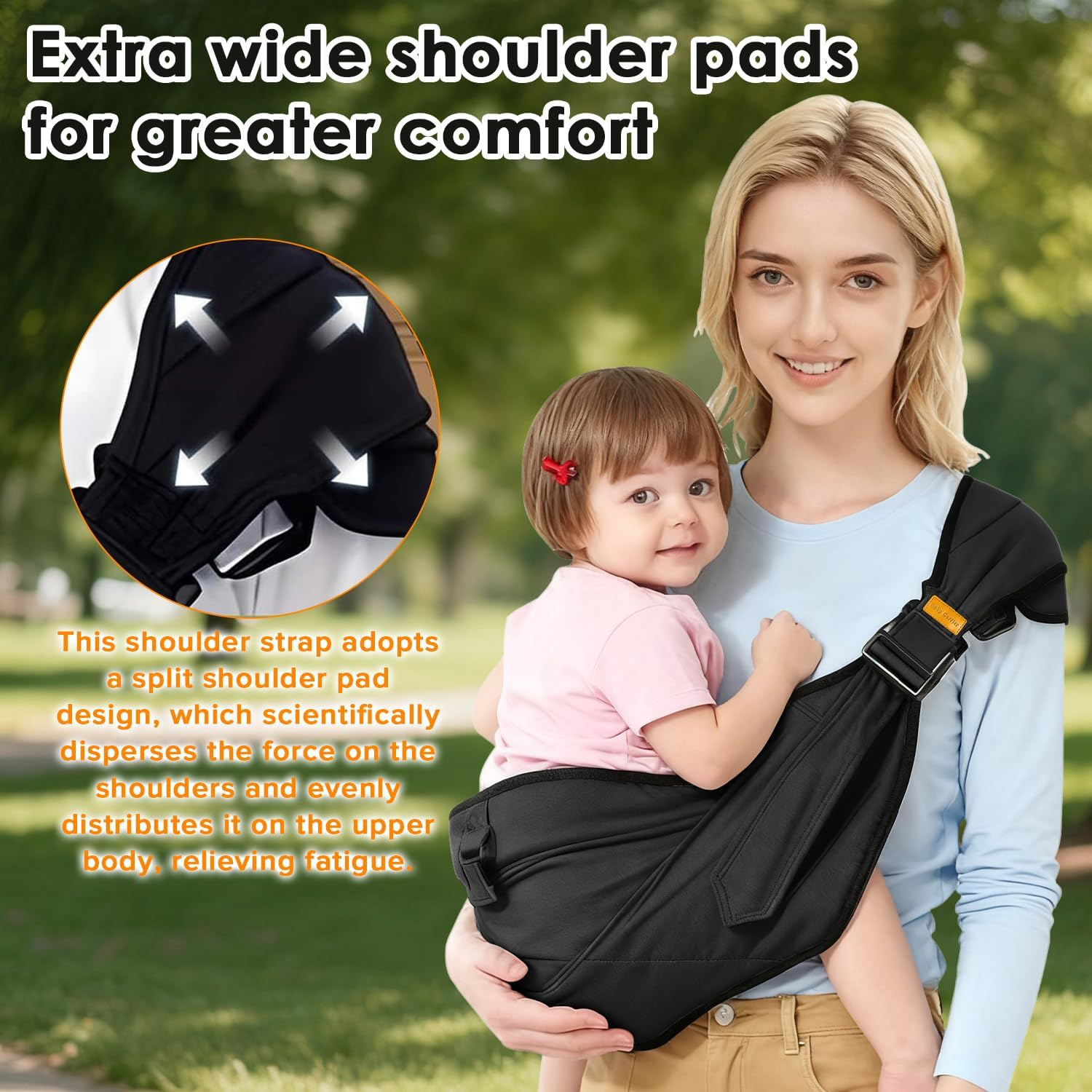 Pearyaest Baby Carrier Toddler Sling,Upgraded Dual Protection & Widened Shoulder Strap Ergonomic Baby Carrier, Adjustable, for Toddlers 3-18KG, Lightweight for Travel, Shopping, and Daily Use image number 4