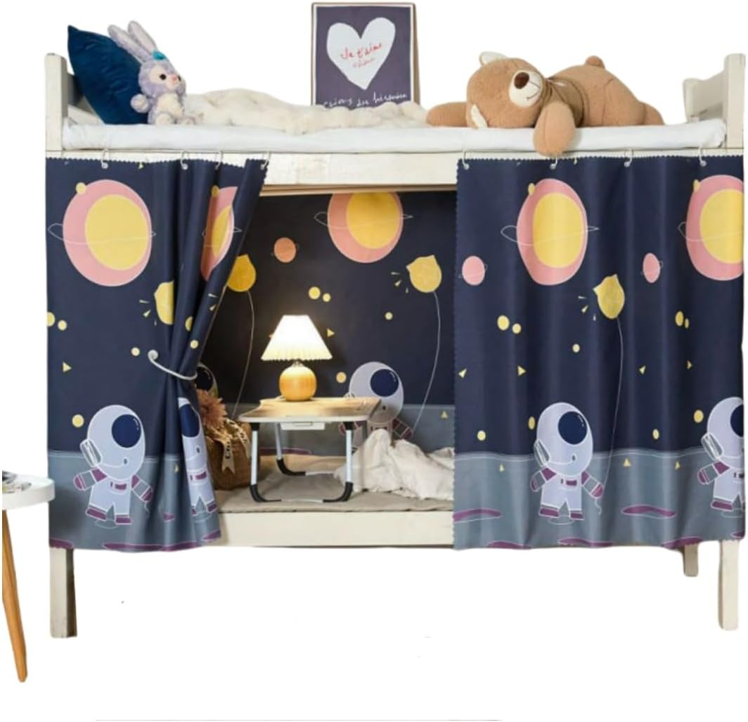 Thicken Bunk Bed Curtain Home Bunk Bed Blackout Underbed Cloth Privacy Curtains Dorm Bed Single Twin Bottom Curtains Loft Bed Canopy Tent Curtain Shading Drapes for Dorm College Home 2 Panels