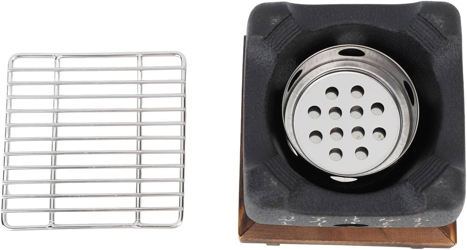 BBQ Grill, Japanese Food Charcoal Stove, Multi Functional Fast Heating Mini Portable Barbecue Stove, for Grilling Family Outdoor (16.5X14.5Cm / 6.5X5.7In) (19.5X18Cm / 7.7X7.1In) image number 3