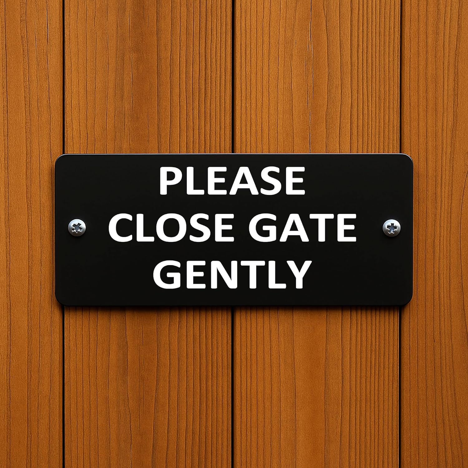 Please Close Gate Gently Sign Outdoor Plaque, Home&Garden Notice (Style 1(Black Text), with Self-Adhesive at Back) image number 2