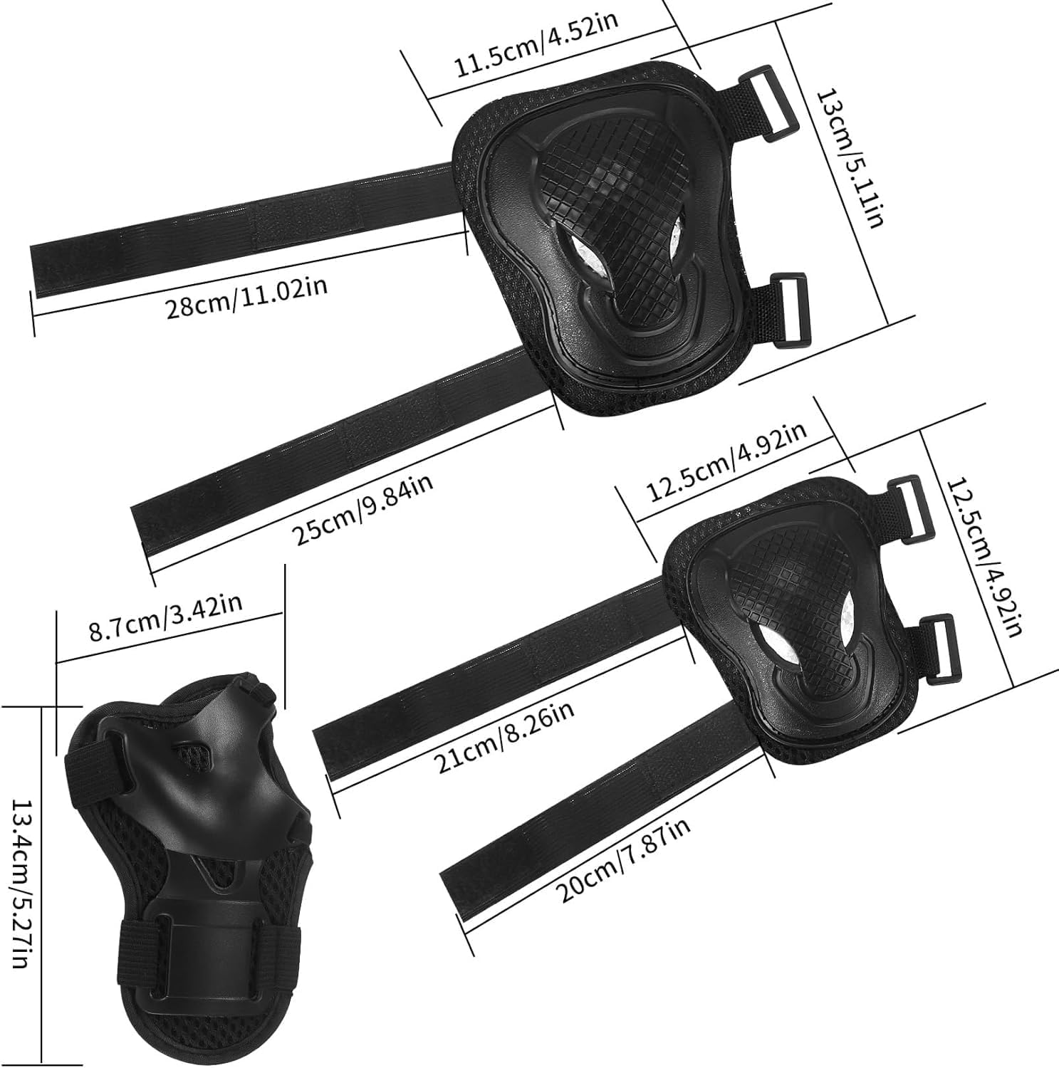 Kids Knee Elbow Pads and Wrist Guards Protective Gear Set, 6Pcs Kids Knee Pads Elbow Pad Wrist Guards Protective Gear Set, Adjustable Wrist Guard Knee and Elbow Pads image number 1