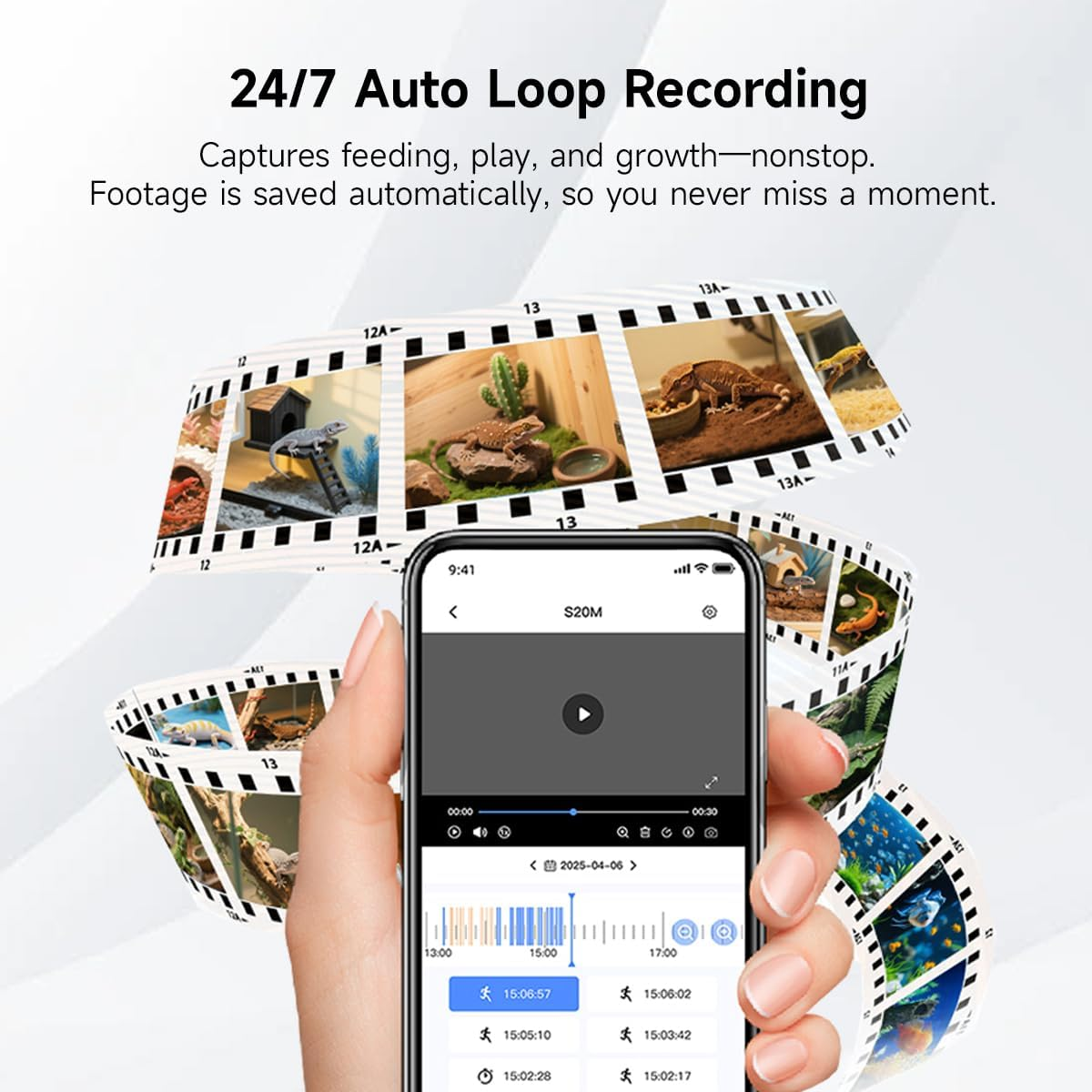 2K HD Aquarium & Terrarium Wifi Pet Camera,140&deg; Wide-Angle Anti-Glare & Anti-Reflection,Night Vision for Fish & Reptiles,Two-Way Audio,Glass-Mount Enclosure Monitor,Ai-Powered Detection,24/7 Recording image number 6