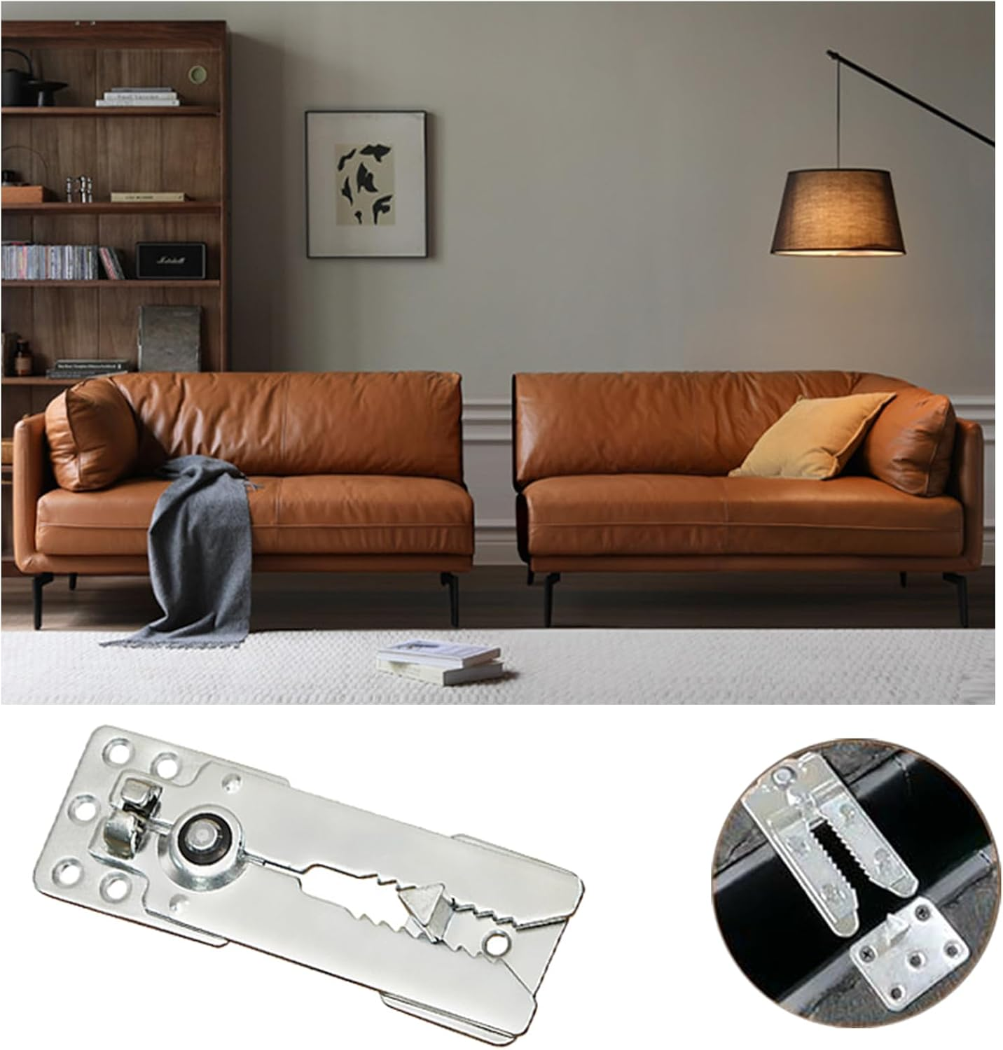 Auto-Plaza 10X Galvanized Alloy Sofa Sectional Couch Connector Furniture Connector Clips Silver (5.5 Inch) image number 6