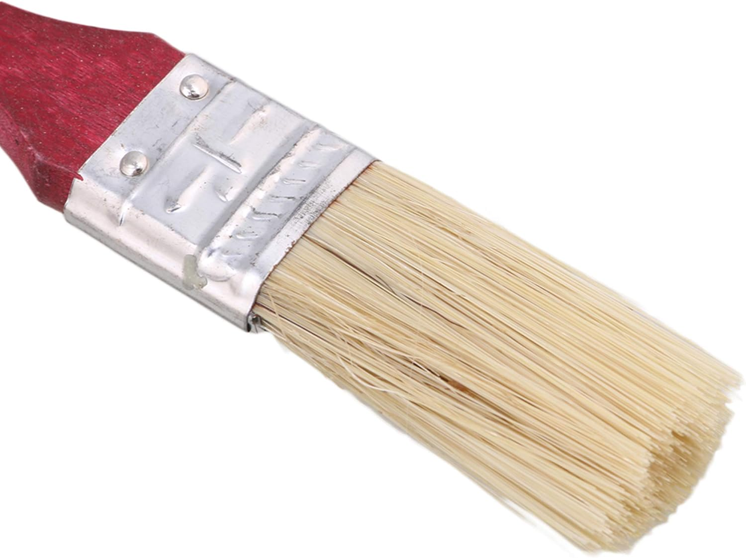 20 Pcs Red Wood Handle Bristles Brush Oil Paint Brushes 1 Inch