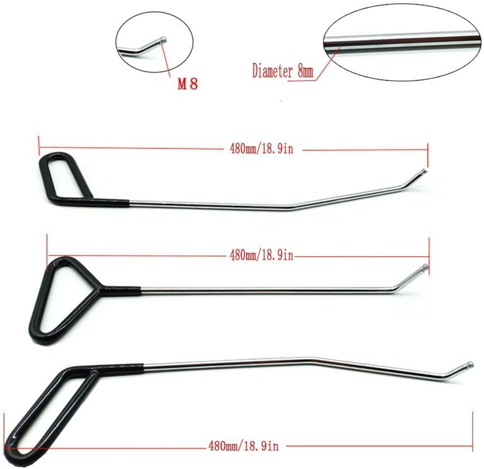 Paintless Dent Repair Tools 6 Pieces of Dent Removal Rods with Awl Head Paintless Dent Removal Kit Car Auto Body Dent Removal of Hail Dents and Door Ding (3Pcs Red Rod 20 Pcs Pen) image number 1