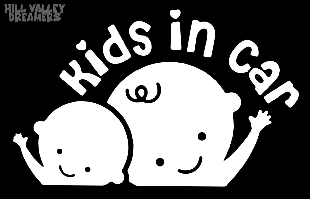 Hill Valley Dreamers HVD Kids in Car Decal Baby in Car Sticker Baby on Board Car Decal Cute Baby Decal Kids on Board|White |7.5 In| HVD-21 image number 1