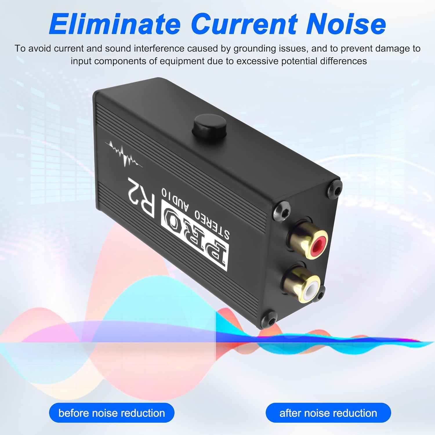 XMSJSIY RCA Noise Filter for Car Audio Ground Loop Isolator 2 Channel Hum Eliminator PRO AV Hifi Stereo Audio Isolator Filter with RCA Cable Audio Signal Noise Reducer for Home Stereo System image number 4
