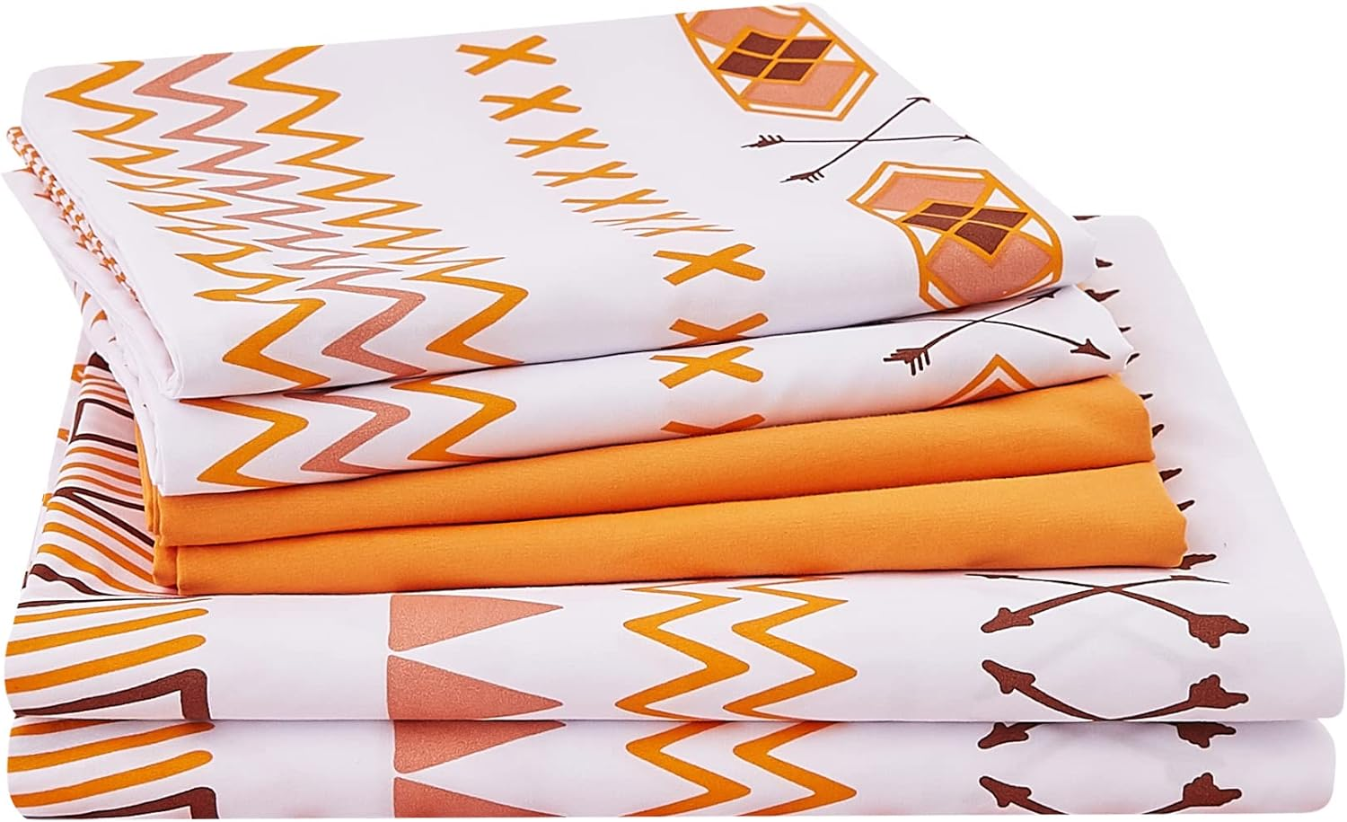 JSD 6 Piece Yellow Floral Print Sheet Set Queen Size, Soft Botanical Microfiber Sheets and Pillowcases Deep Pocket