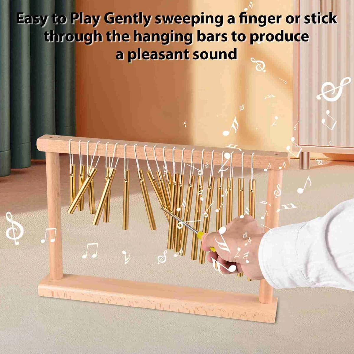 AIMALL 20-Tone Wind Chimes for Orff Musical Instruments &ndash; Beech Wood Base with Solid Aluminium Bars Percussion Sound Tool for Music Class Performance and Sound Therapy image number 4