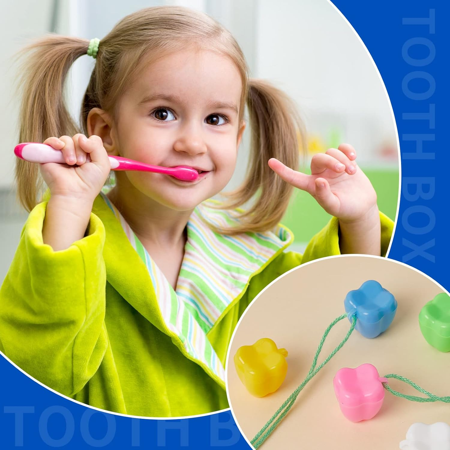 150 Pcs Colorful Tooth Savers, Plastic Tooth Holders for Boys and Girls, Tooth Box, Tooth Holders for Kids Keepsake, Goodie Bag Fillers, Party Favor, Dentist Office, 5 Colors, 0.6 X 0.75 X 0.6 Inch, Plastic, Alexandrite image number 4