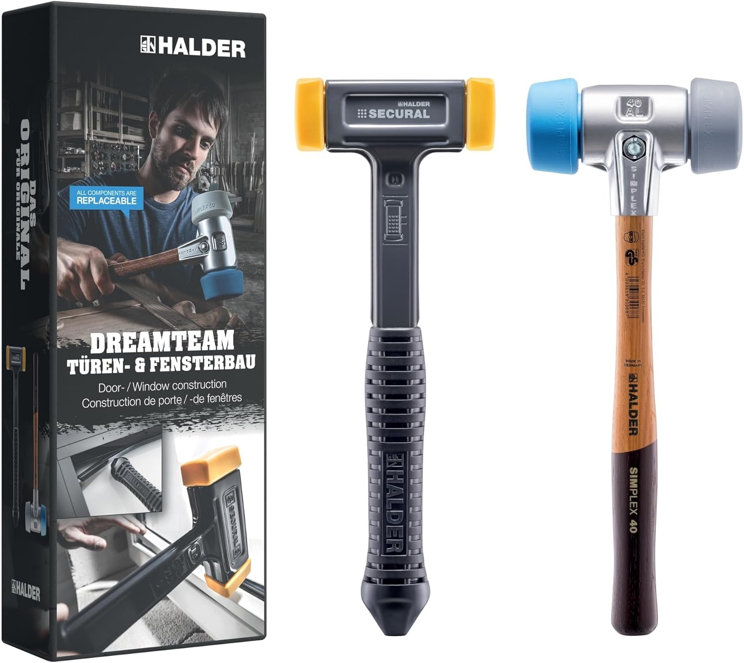 HALDER Dreamteam 3113S003 Action Box Door and Window Construction Simplex Soft Hammer 50:40 TPE Soft/Tpe Mid and Secure plus Hammer image number 2