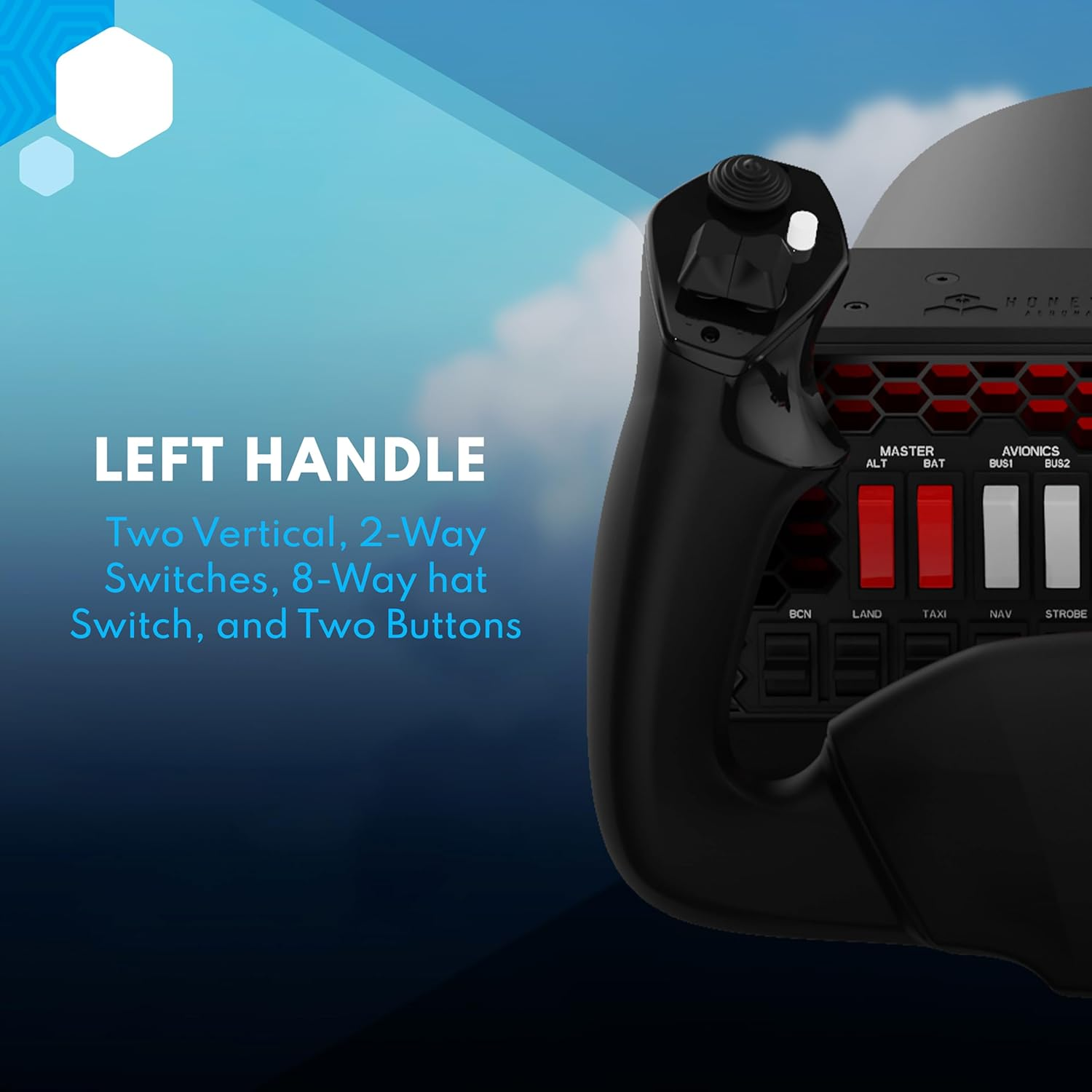 Honeycomb Alpha Flight Controls Yoke & Switch Panel image number 6