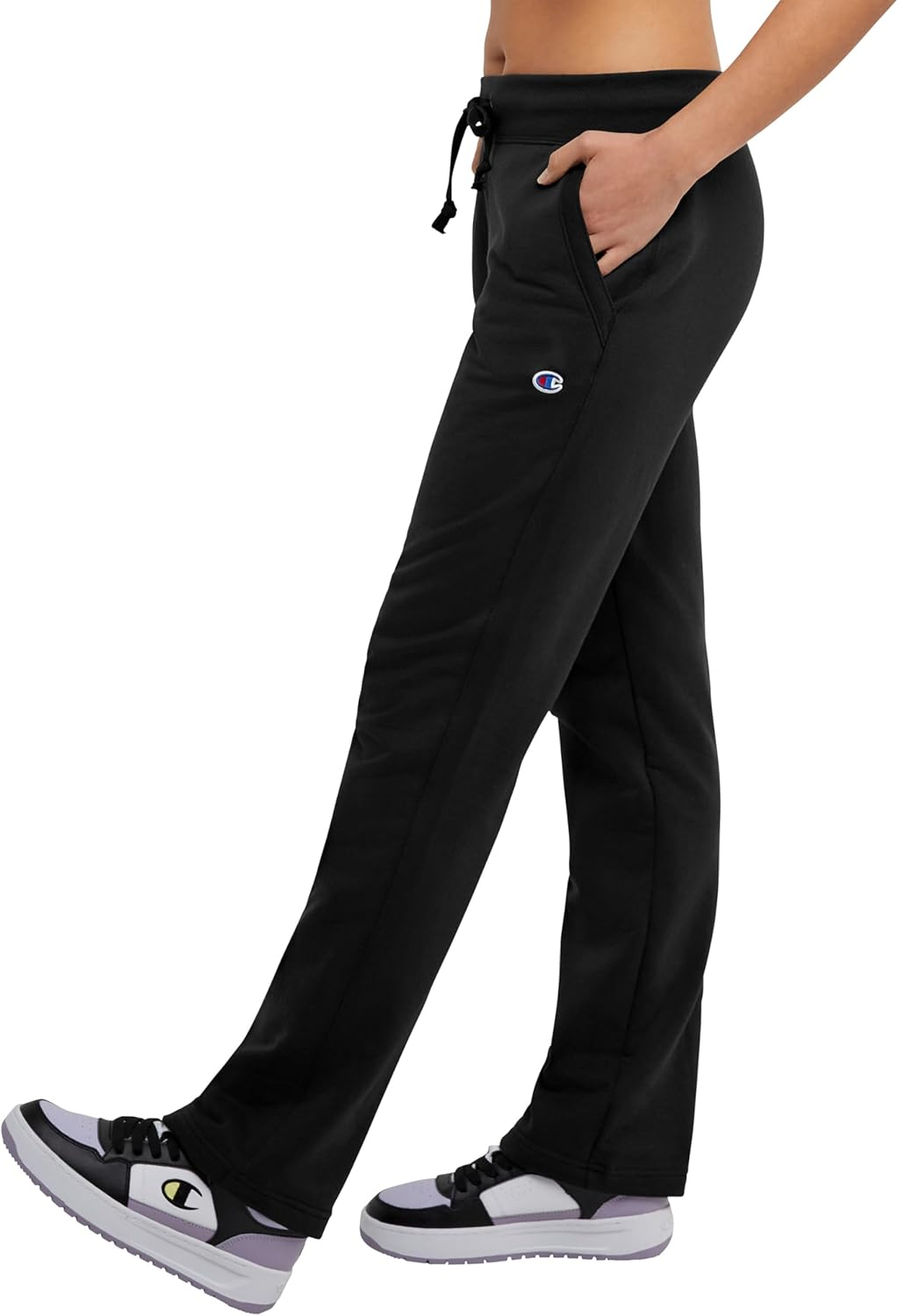 Champion Women'S Black Anti-Pilling Eco-Friendly Fleece Sweatpants Size 31 Ankle Length