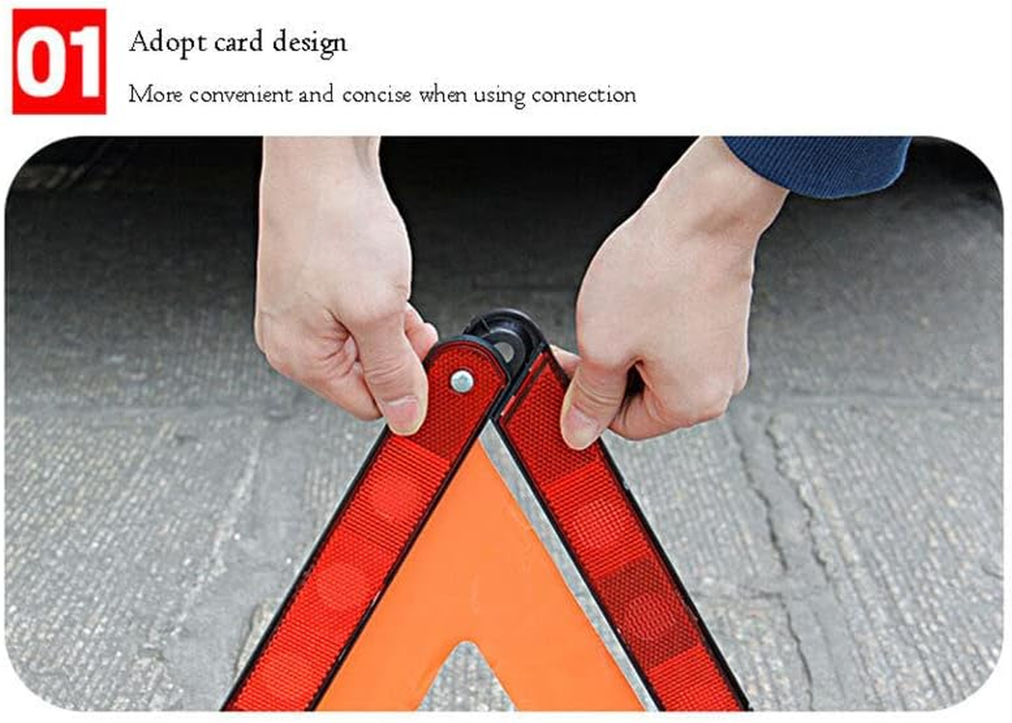 AIMALL 3 PCS Reflective Emergency Warning Triangle Kit &ndash; DOT Approved, Safety Roadside Warning Sign, Foldable 16.9 Inch Red Triangle for Car Breakdown Safety image number 1