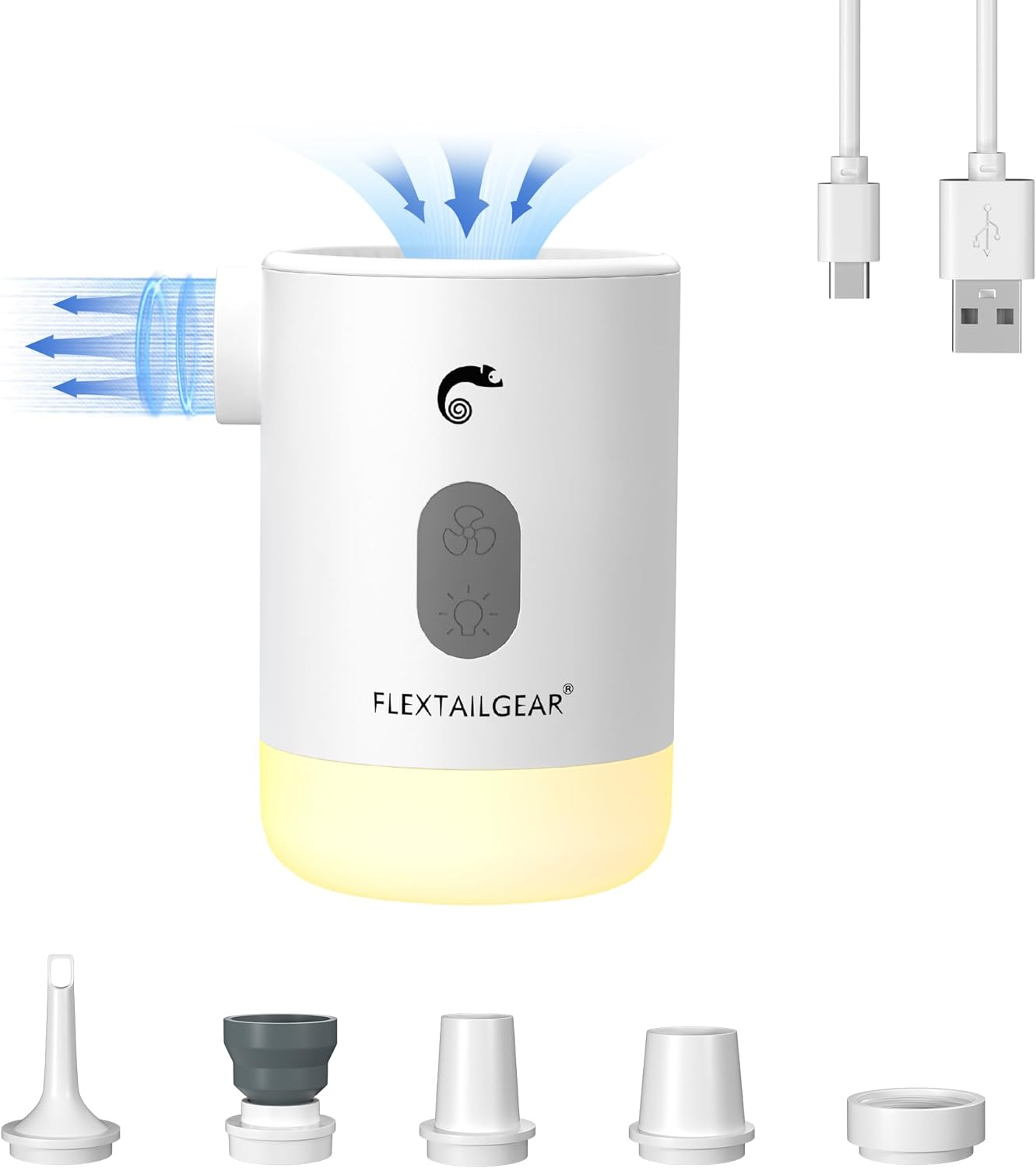 FLEXTAILGEAR Portable Air Pump MP2 Pro Electric Air Pump Rechargeable Battery Air Mattress Pump Ultralight Inflator with Led Light for Pool Floats Boats Sleeping Pads Inflatable Toys image number 3