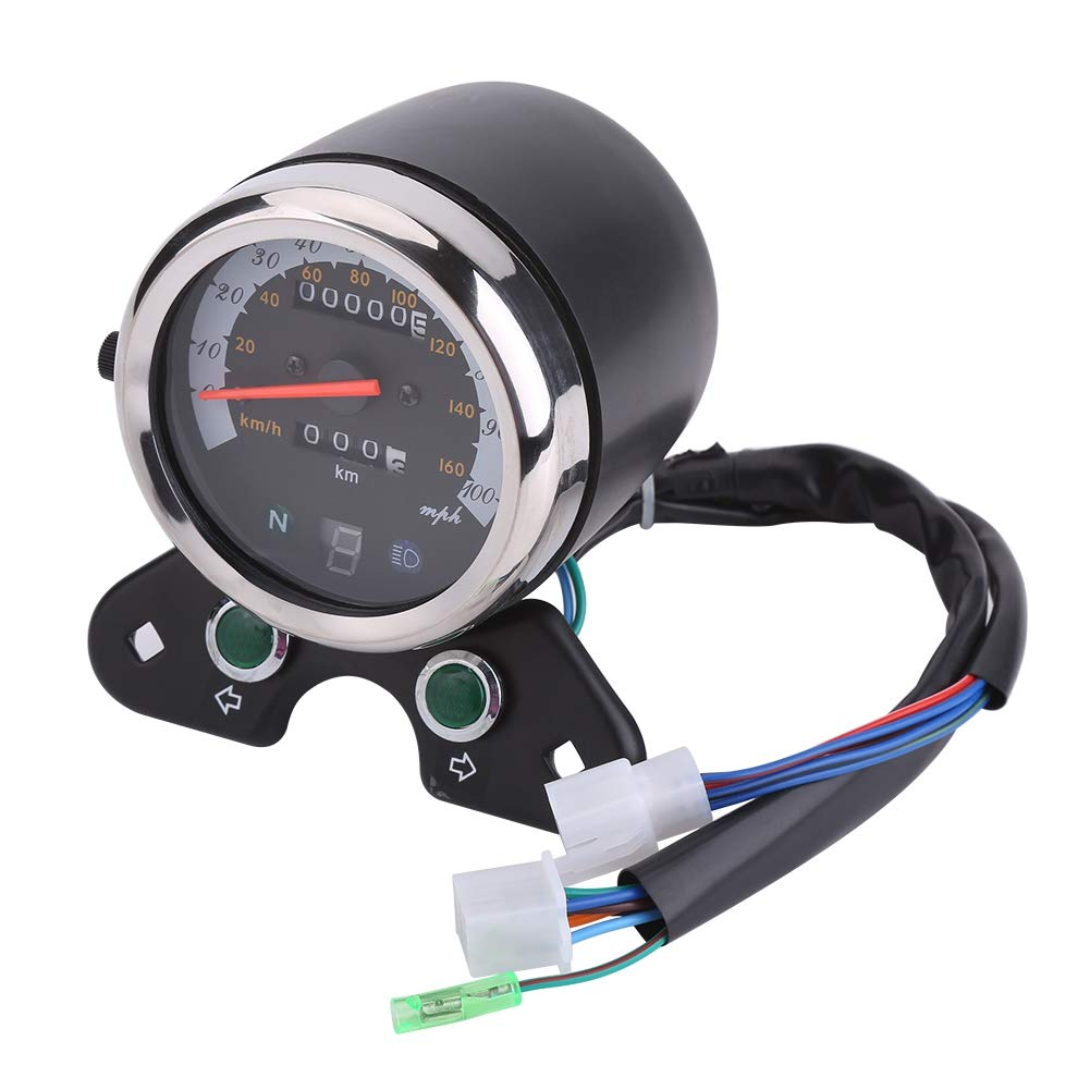 Universal Motorcycle Dual Odometer Speedometer with LED Backlight Gear Digital Display image number 2