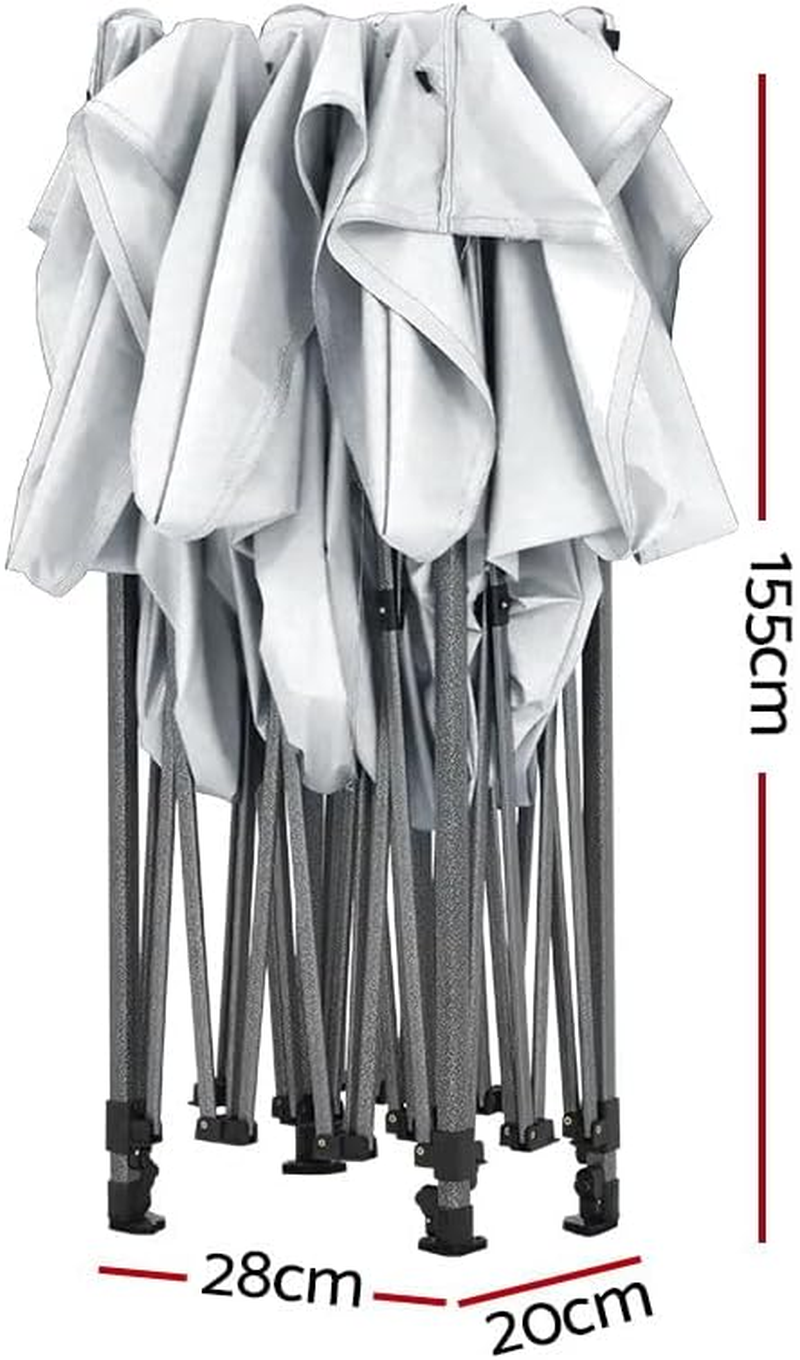 Instahut Gazebo 3X4.5, Pop up Camping Tent Marquee Folding White Gazebos Garden Outdoor Wedding Party Canopy Patio, Water Resistant and UV PU Coating image number 1