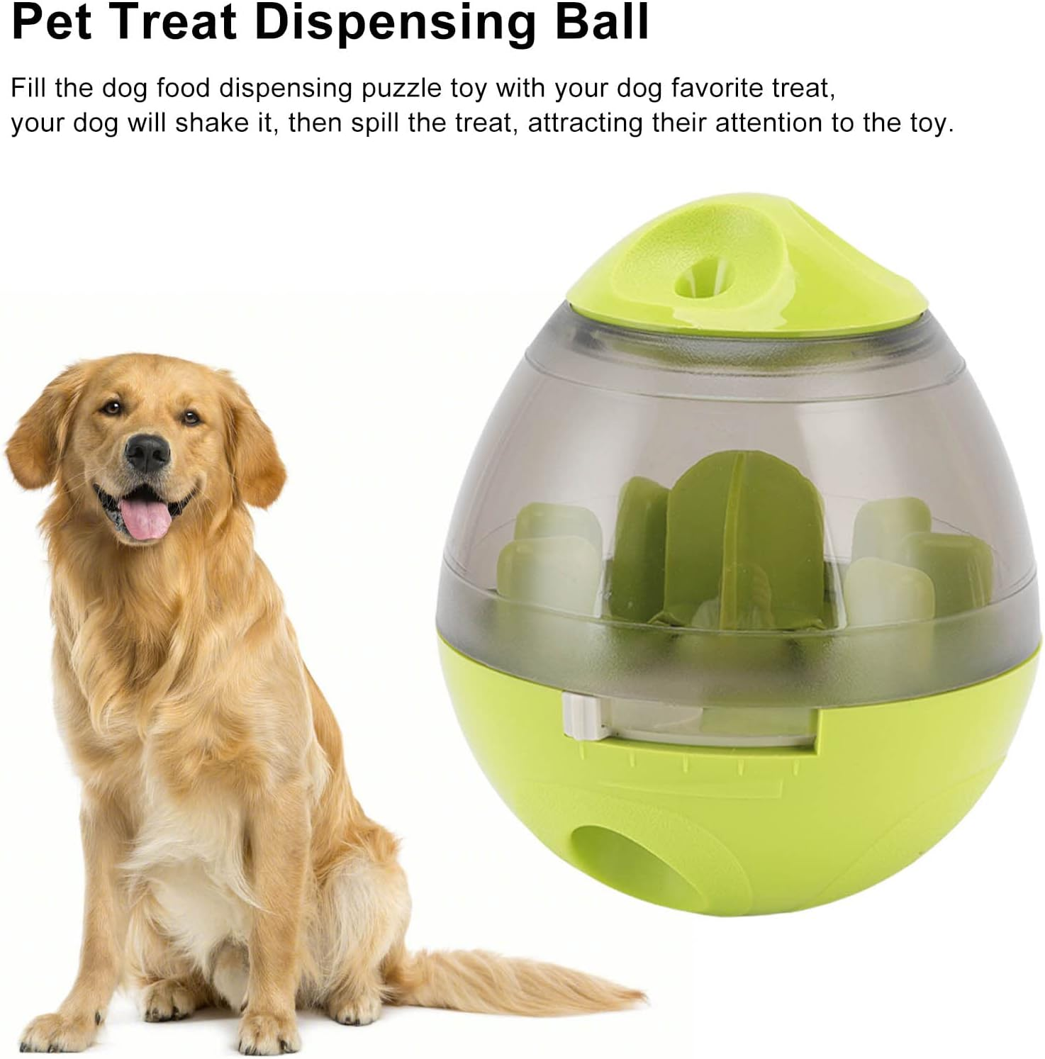 Pet Food Dispensing Ball, Interactive Memory Training Dog Slow Feeder Puzzle Toy, Automatic Pet Slow Feeder Treat Ball Adjustable Dog Treat Dog Ball Dispensing Dog Toys for Dogs image number 6