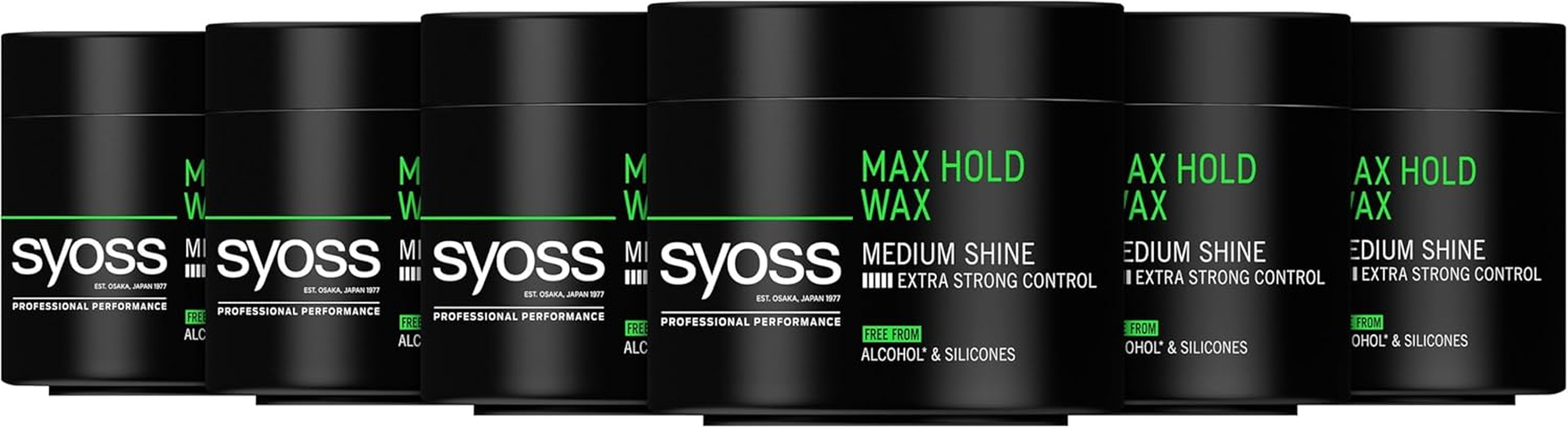 Syoss Wax Max Hold (6 X 150Ml) Hair Wax for Long Lasting Salon Styles at Home, Strong Control and Medium Shine for Nourished Hair Styling