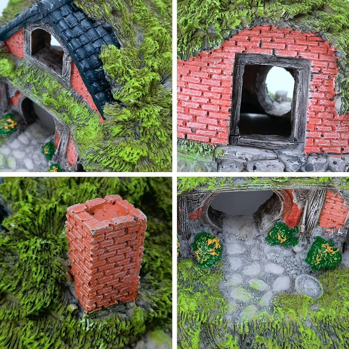 AIMALL Resin Grass House for Aquarium - Simulated Thatch Decoration, Fish Hideout, Enhances Playfulness and Relieves Stress, Suitable for All Water Types image number 5