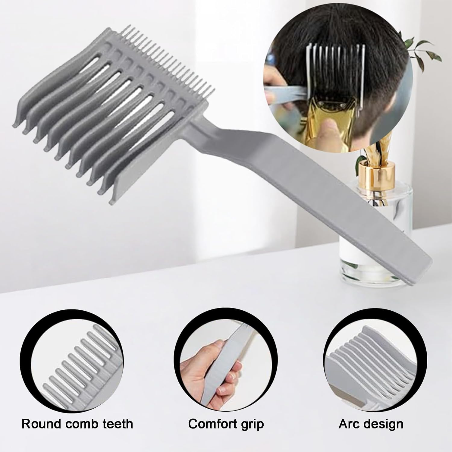 Hrenvaxil 3PCS Hair Combs, Fade Comb Men'S Hair Cutting Stencils with Trimming Guide - Professional Hair Tools image number 2