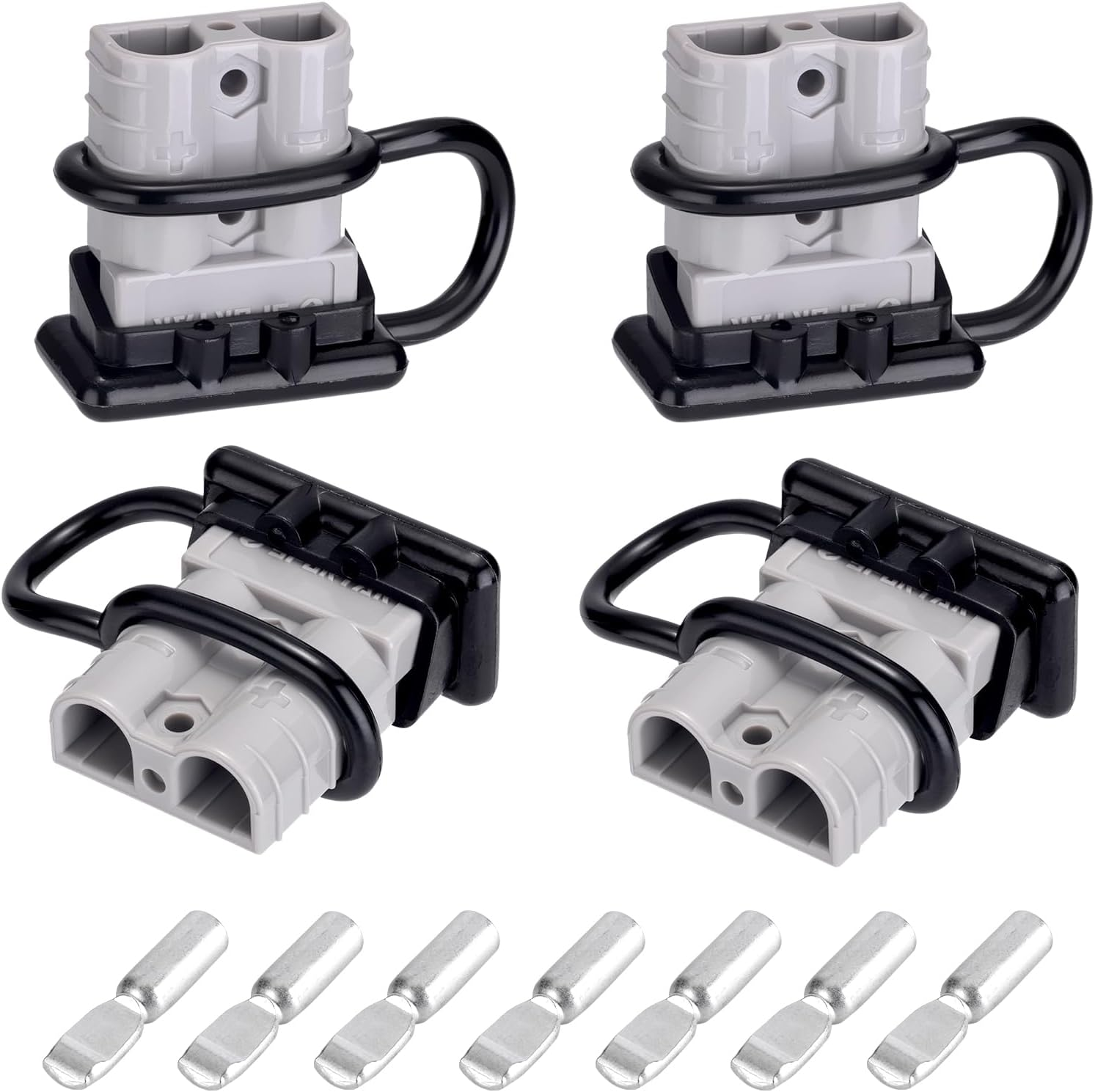 Spurtar 50A 6-12 AWG Battery Quick Connect(4 Pack) Wire Harness Plug Connector Recovery Winch Trailer|12-36V DC Winch Plug Quick Disconnect Set for Car Bike ATV Lifts Motors More-Ul Certified, Gray image number 5