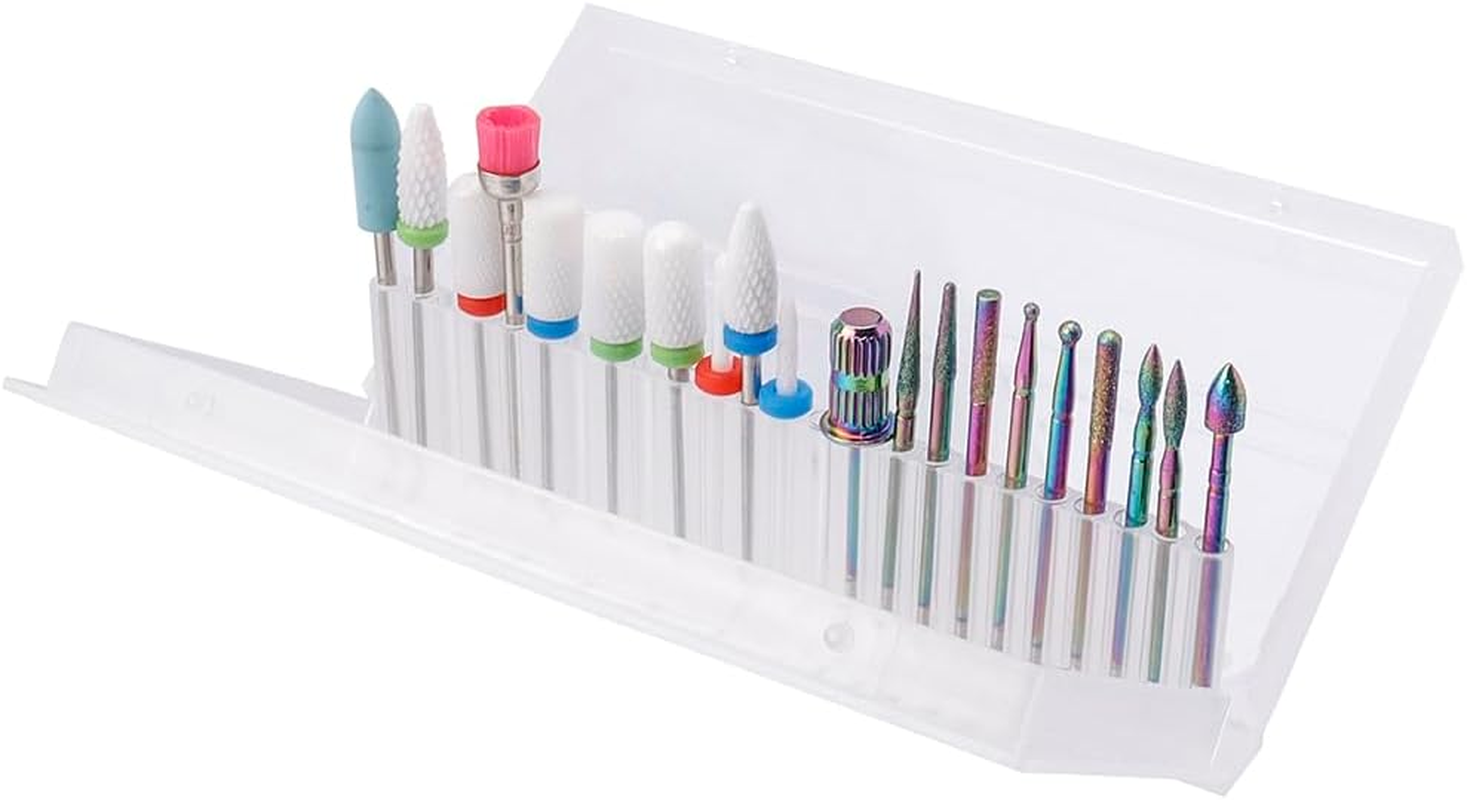 Yakamoz 20Pcs Nail Drill Bits Set, 2.35Mm Shank Professional Diamond Cuticle Nail File Bits and Ceramic Acrylic Gel Nail Bit Kit for Manicure Pedicure, Home Salon image number 5