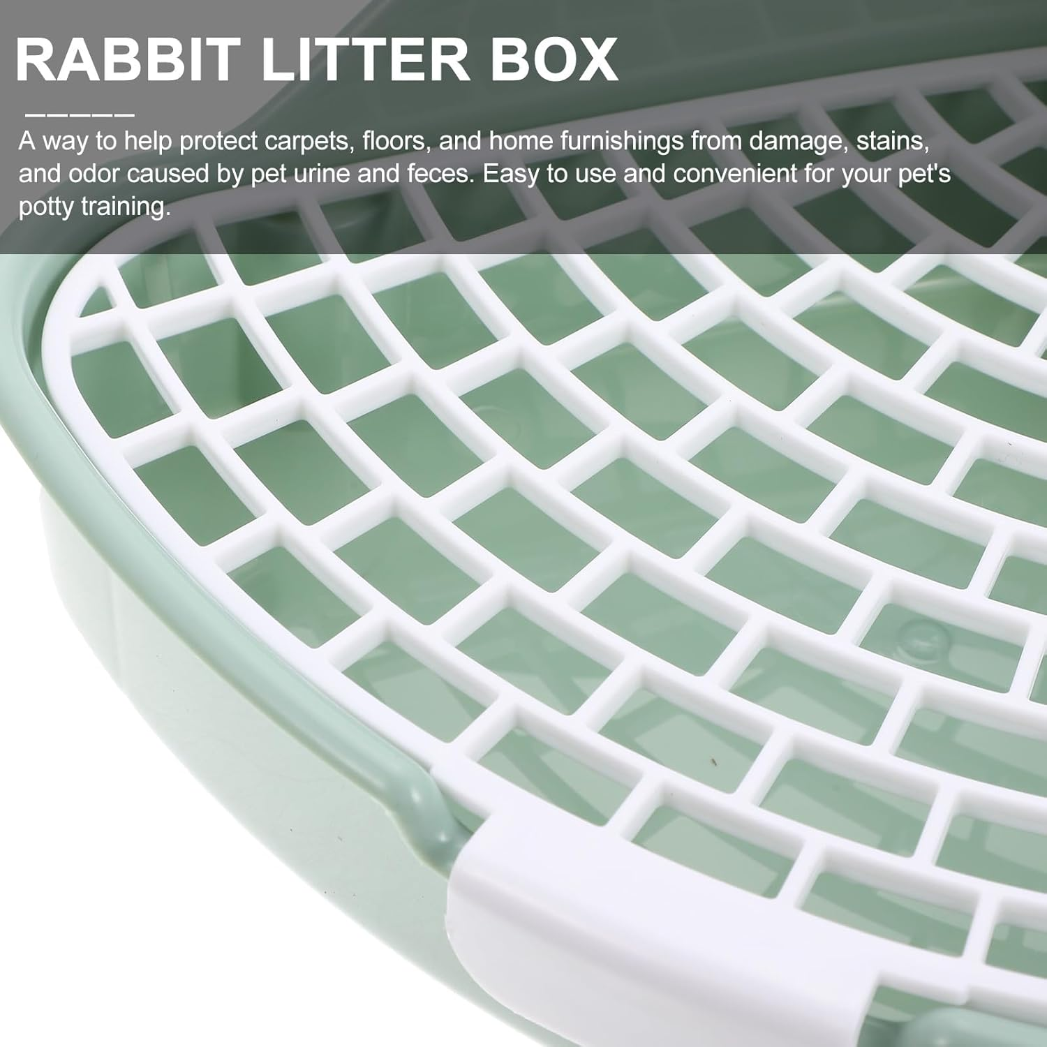 OHPHCALL Small Animals Litter Box Mint Green Corner Potty with Anti-Tip Design for Rabbits, Guinea Pigs, Chinchillas &ndash; Compact Bunny Cage Toilet for Pet Hygiene and Training
