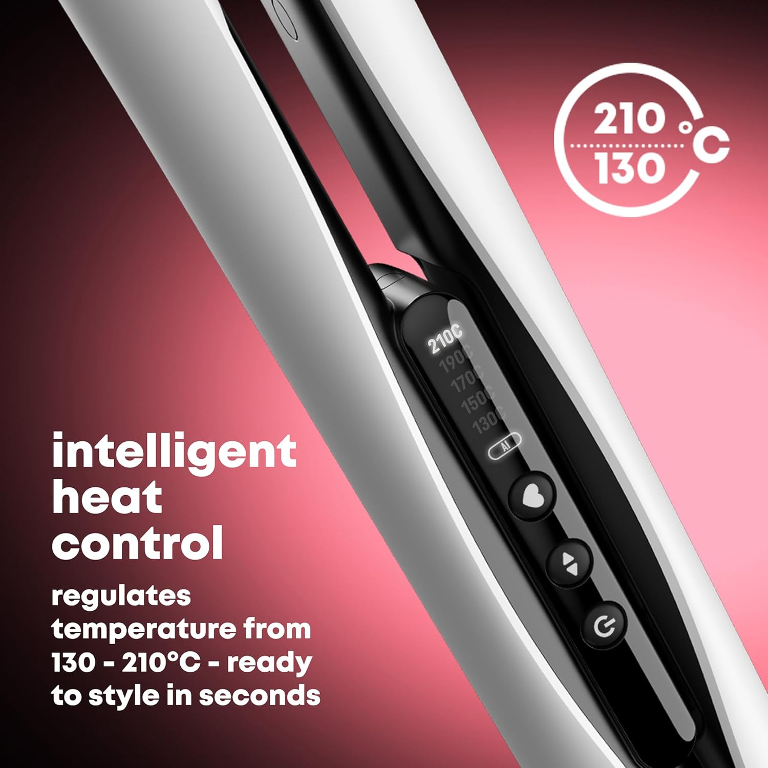 Revamp Progloss Ion Shine Ceramic Hair Straightener with Ion Technology for Frizz-Free Results Enriched with Progloss Smooth Keratin, Argan and Coconut Oil, Various Heat Levels - White image number 6