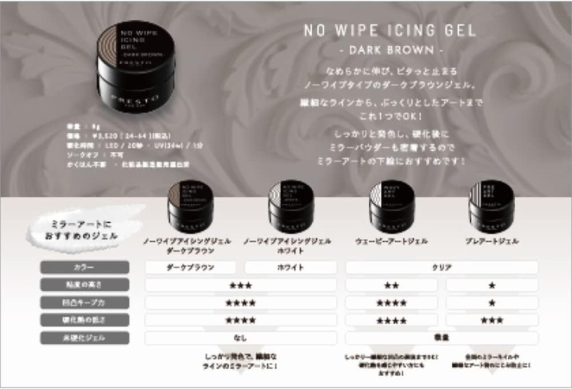 PRESTO No Wipe Icing Gel, Dark Brown, 0.3 Oz (8 G), UV/LED Compatible image number 2