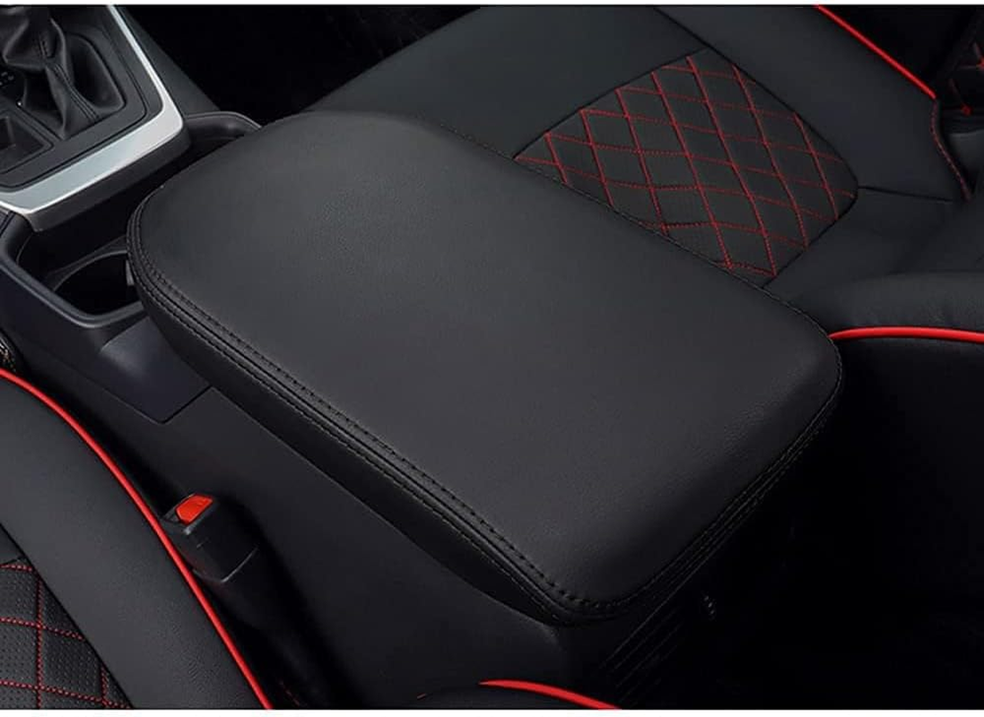 Center Console Armrest Cover for 2025 Toyota RAV4 Accessories 2024 2023 2022 2021 2020 2019 Leather Middle Console Lid Cover Pad Protector Elbow Arm Rest Covering Car(Black) image number 3