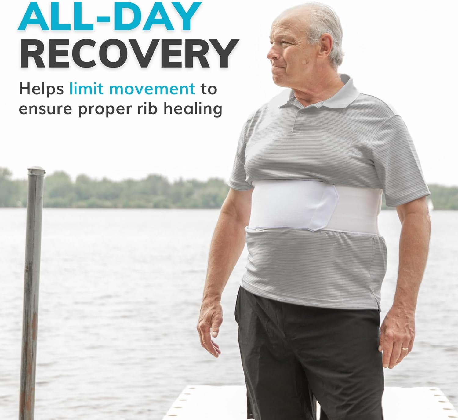 Braceability Rib Injury Binder Belt | Women'S Rib Cage Protector Wrap for Sore or Bruised Ribs Support, Sternum Injuries, Pulled Muscle Pain and Strain Treatment (Female - Fits 34&rdquo;-60&rdquo; Chest)