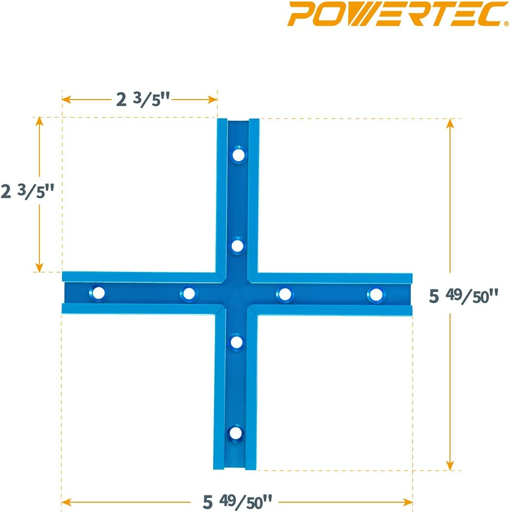 POWERTEC 71704 T-Track Intersection Kit with Mounting Screws, 2 Sets image number 5