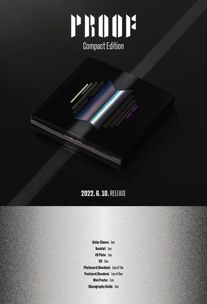 BTS Proof Anthology Album Compact Edition 3 Cd+1P Mini Folding Poster on Pack+80P Booklet+1P Photocard+1P Postcard+1Ea Discography Guide+Tracking Sealed image number 4