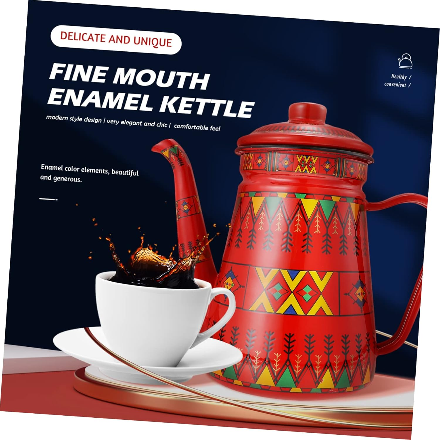 Enamel Coffee Pot Espresso Pot Backpacking Stove Stainless Steel Drinking Glasses Ceramic Kettle Glass Pitcher Home Supplies Kitchen Teakettle Red Heating Herbal Teapot Enamel