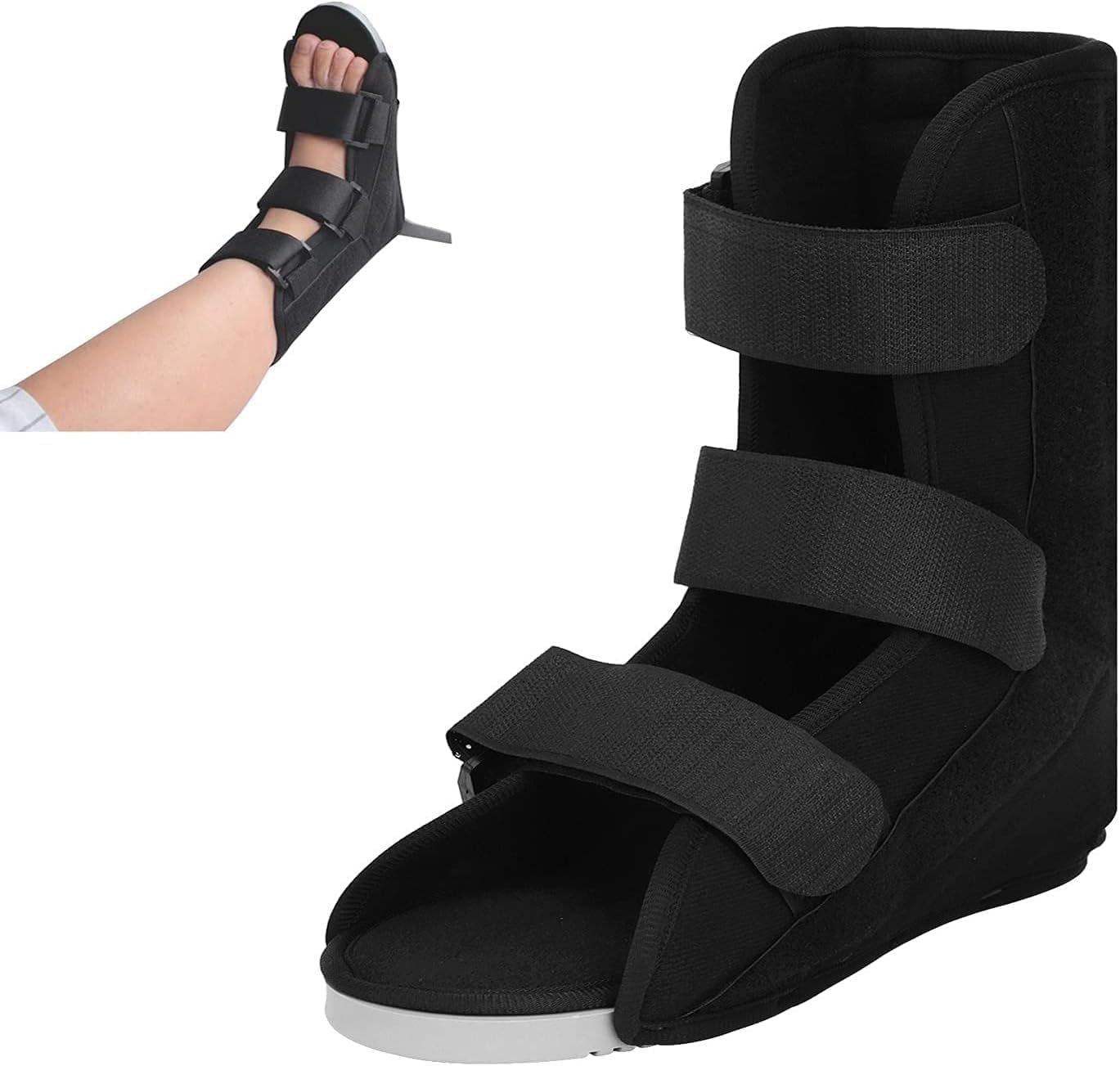 Short Air Cam Walker Fracture Walking Boot Low Top Ankle Fracture Orthopedic Braces Thong Fixed Post Op Shoe with Adjustable Strap for Foot Injuries Stable Ankle Joints Recovery Pain Relief (M) image number 4