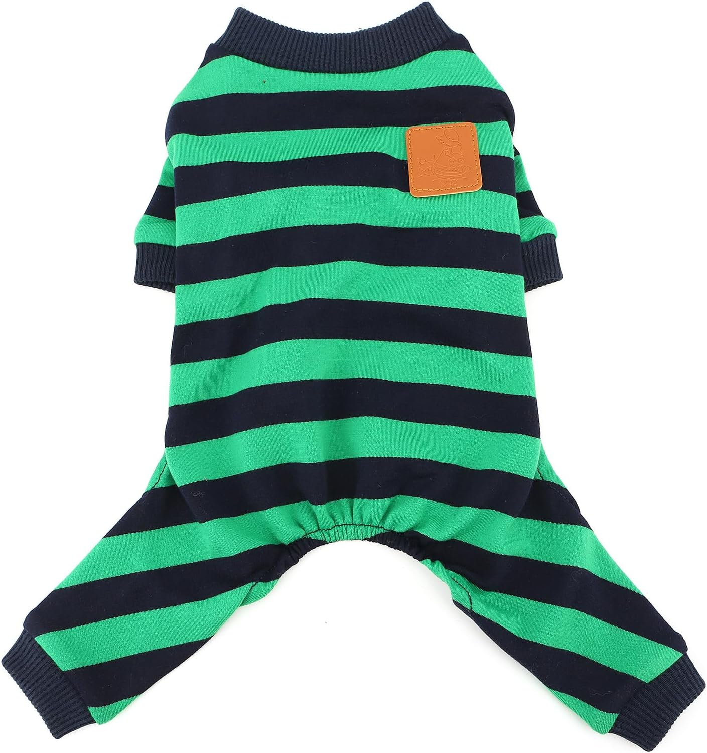 Zunea Dog Pajamas for Small Sized Dog Girl Boy Striped Puppy Sleeping Clothes Full Cover Overalls Jumpsuit Soft Breathable Summer Pet Pjs Doggie Chihuahua Yorkie Toy Poodle Apparel Green S image number 2