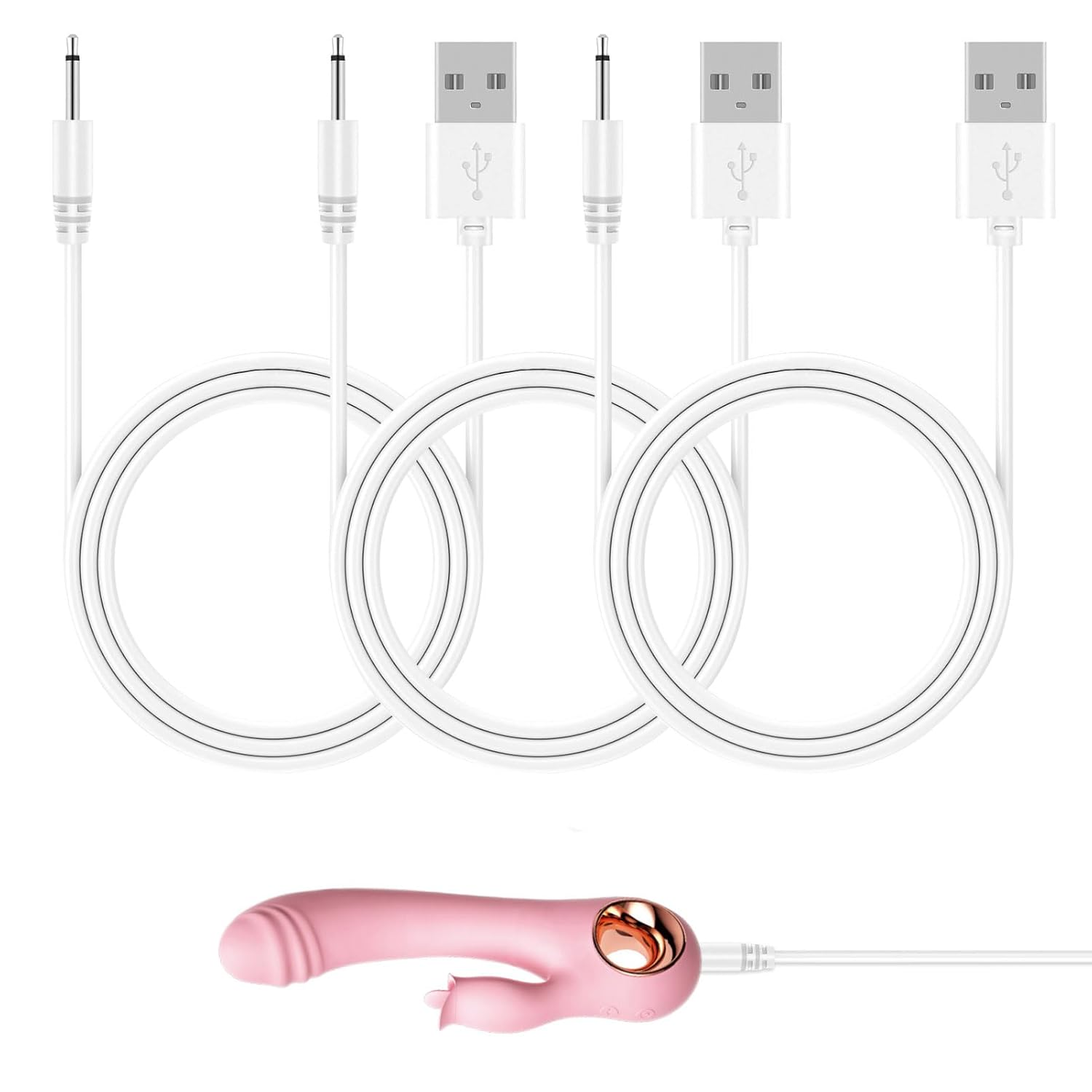 Vibrator Charger, 3Pcs 2.5Mm Charging Cable, Charger Cable, Fast Charging Replacement USB Charger Cable, Replacement USB to Dc Charging Cable, Dc Charger Cord(2.5Mm 16Mm for Massager) image number 1