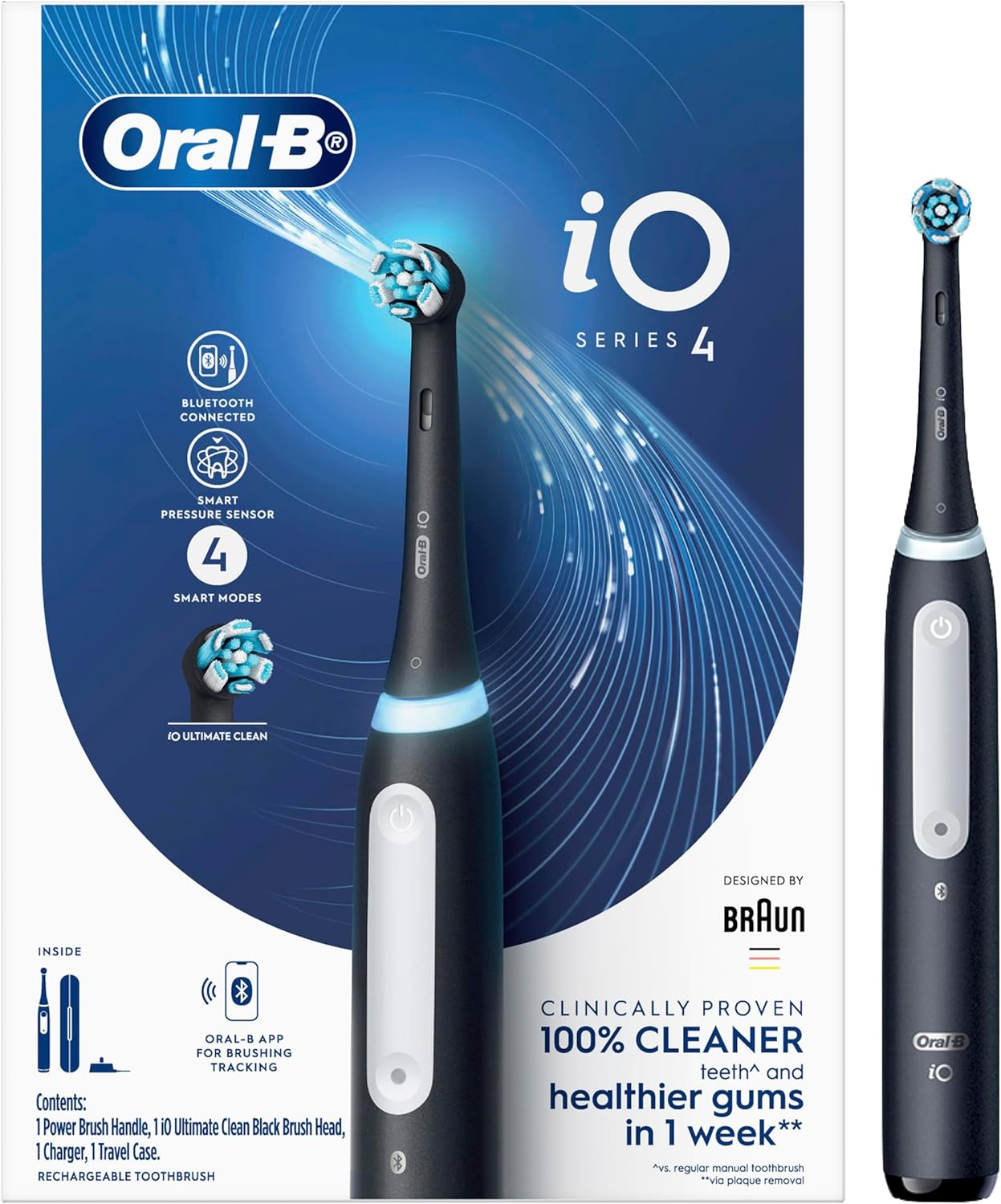 Oral-B Io Series 4 Electric Toothbrush with App Connectivity, Black image number 6